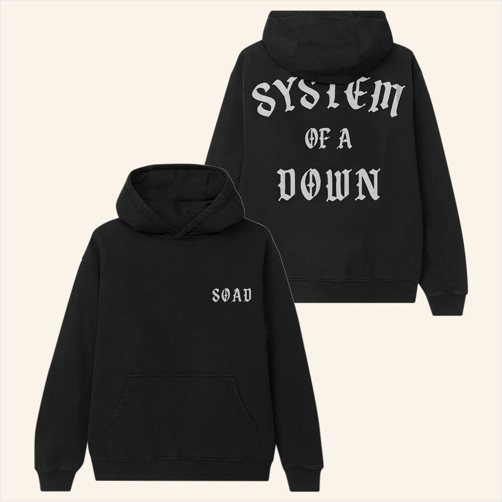 System Of A Down Merch Tour 2025 Old English Hoodie Good Gifts For Boyfriend Gifts For BFF-1