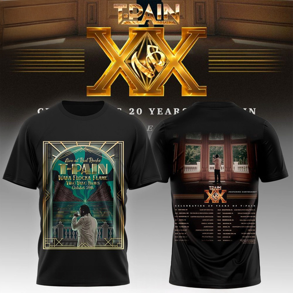 T-Pain TP20 Tour Anniversary T-Shirt T-Pain Merch Gift Ideas For Music Lovers-1