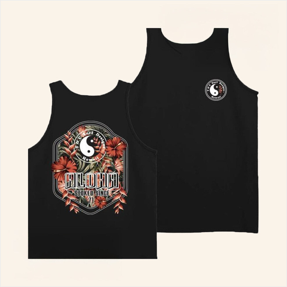 TC Surf Merch Aloha Stoked Since 71 Tank Gifts For Friends Birthday Gifts For Her-1