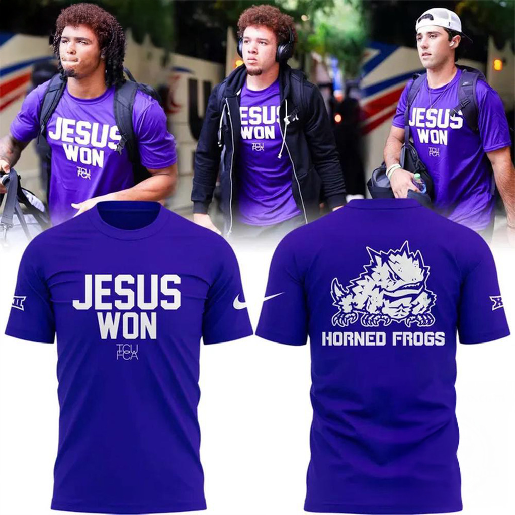 TCU Horned Frogs Football Jesus Won 2025 Shirt Fan Merch Best Football Gifts-1