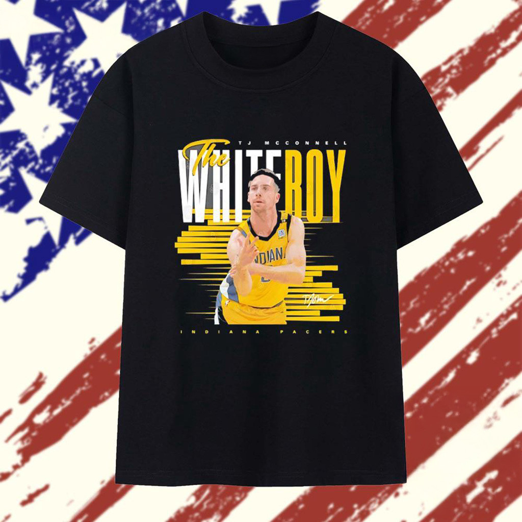TJ Mcconnell Indiana Pacers The White Boy Signature T-Shirt Indiana Pacers Merch Fans Gifts-1
