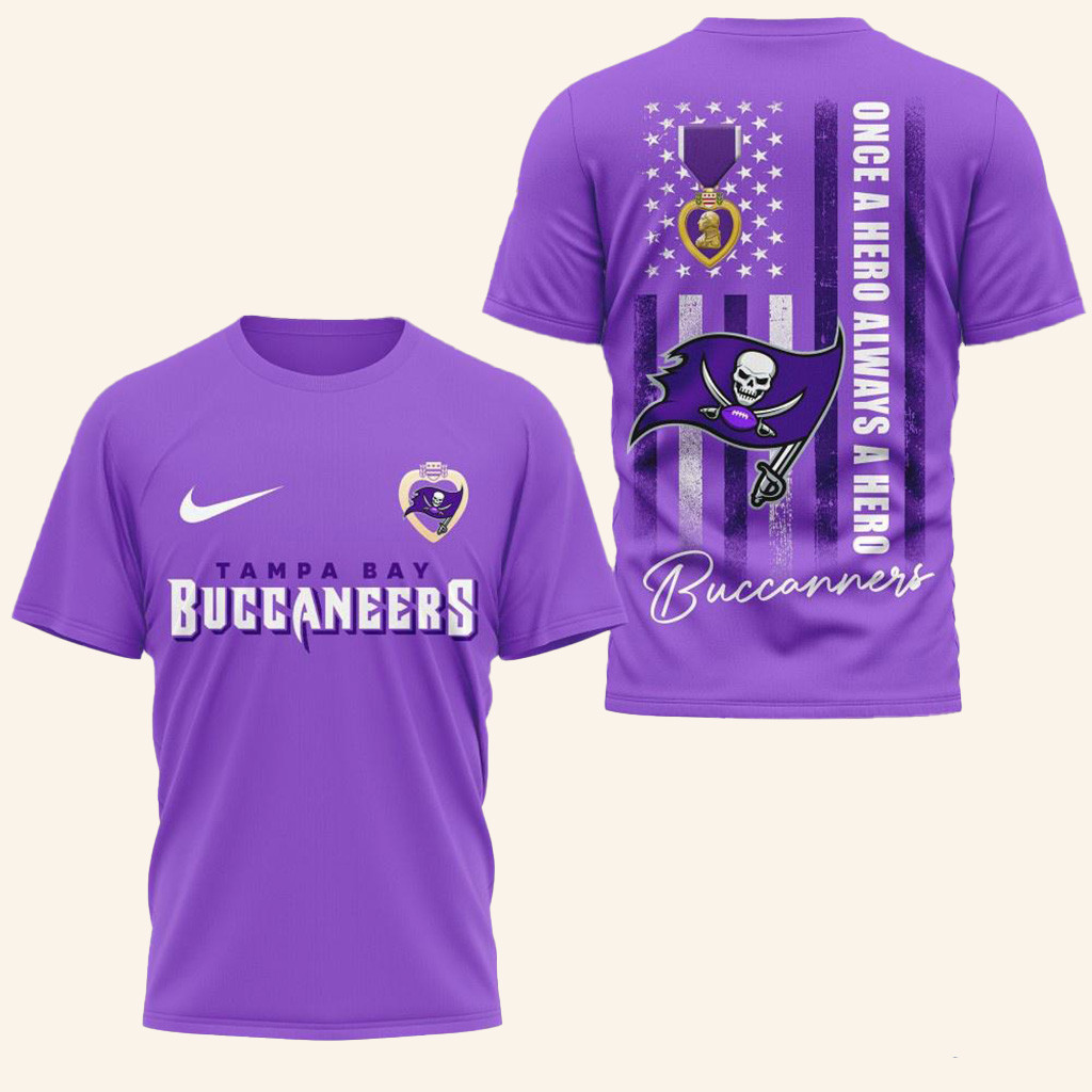 Tampa Bay Buccaneers National Purple Heart Day Shirt Buccaneers Merch Gifts For Husband-1