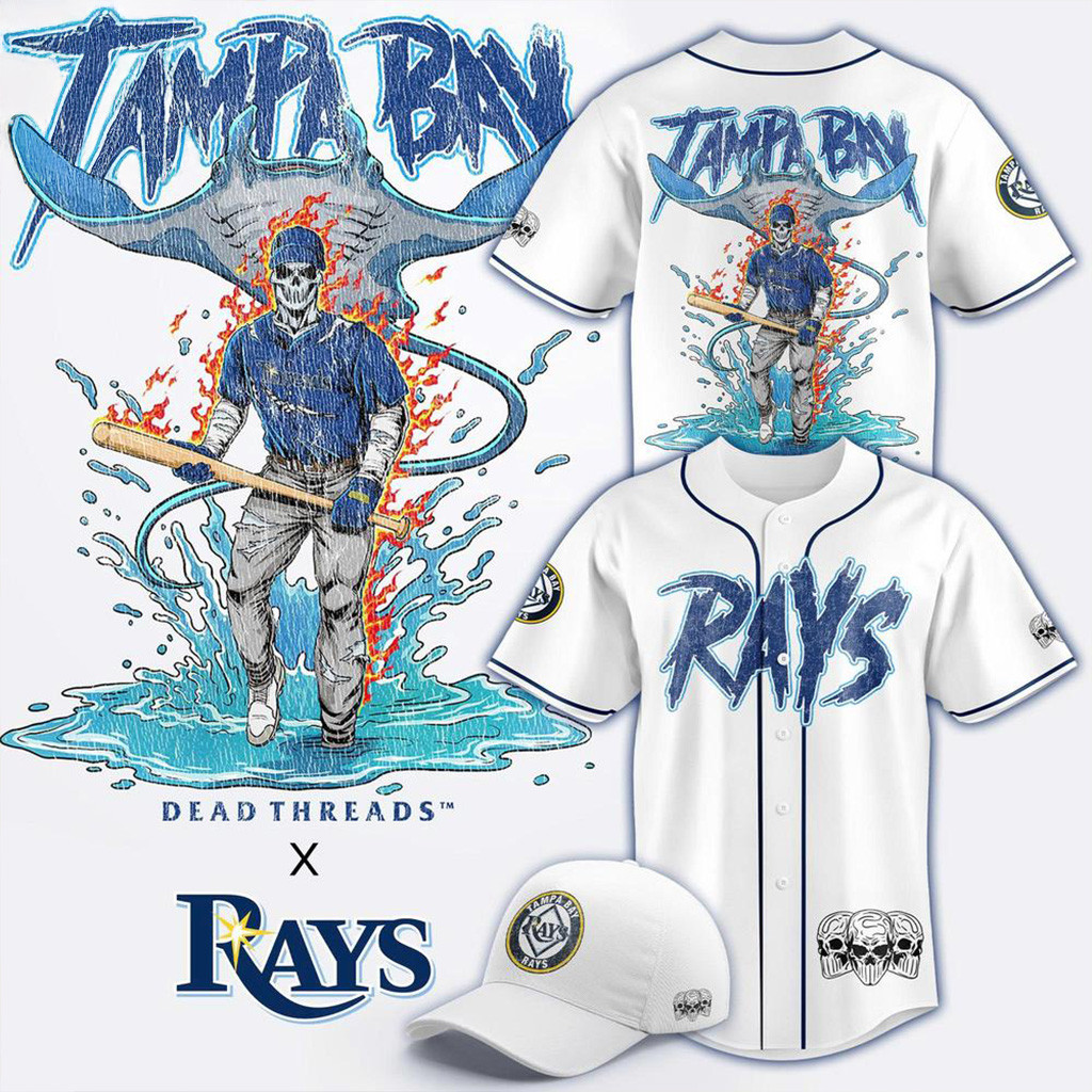 Tampa Bay Rays Dead Threads Night Baseball Jersey Tampa Bay Rays Merch Gifts For Him-1