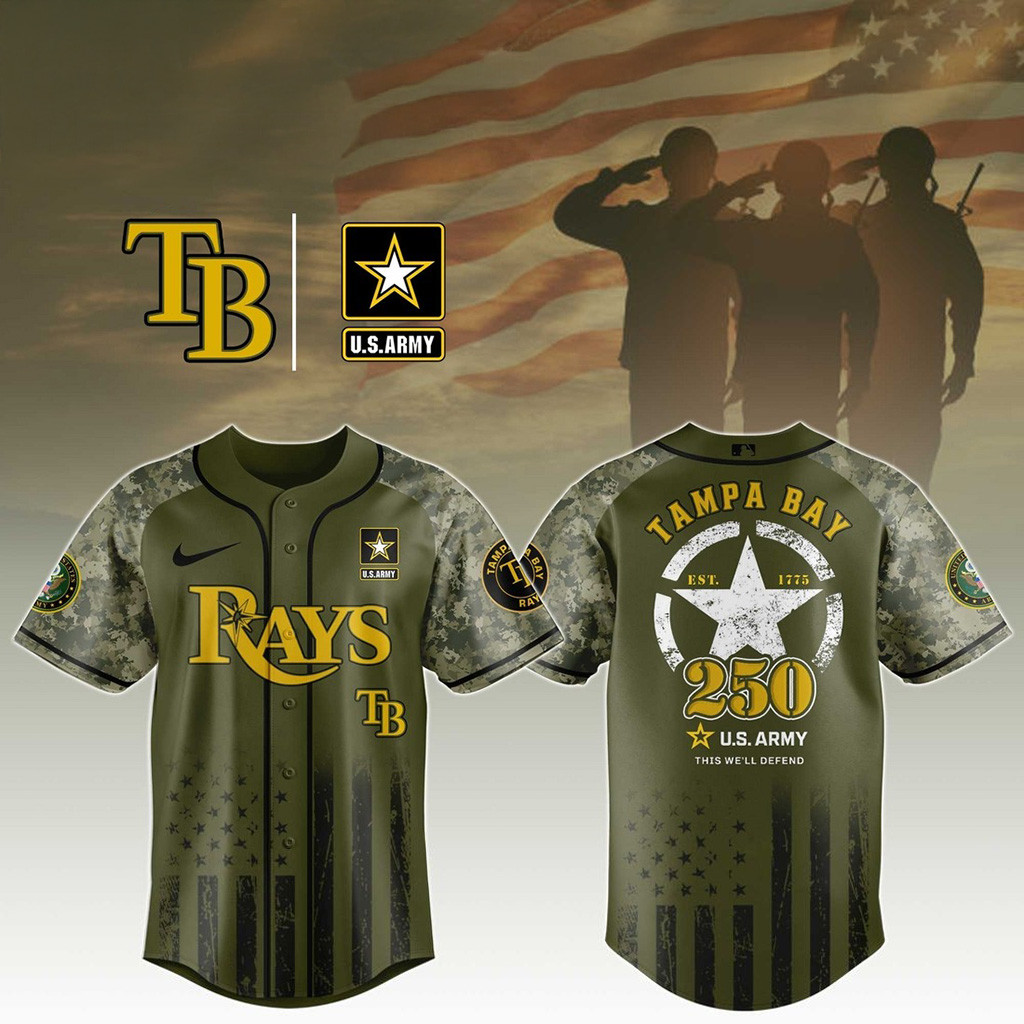 Tampa Bay Rays MLB x 250 US Army Baseball Jersey Rays Merch Baseball Lover Gift Ideas-1