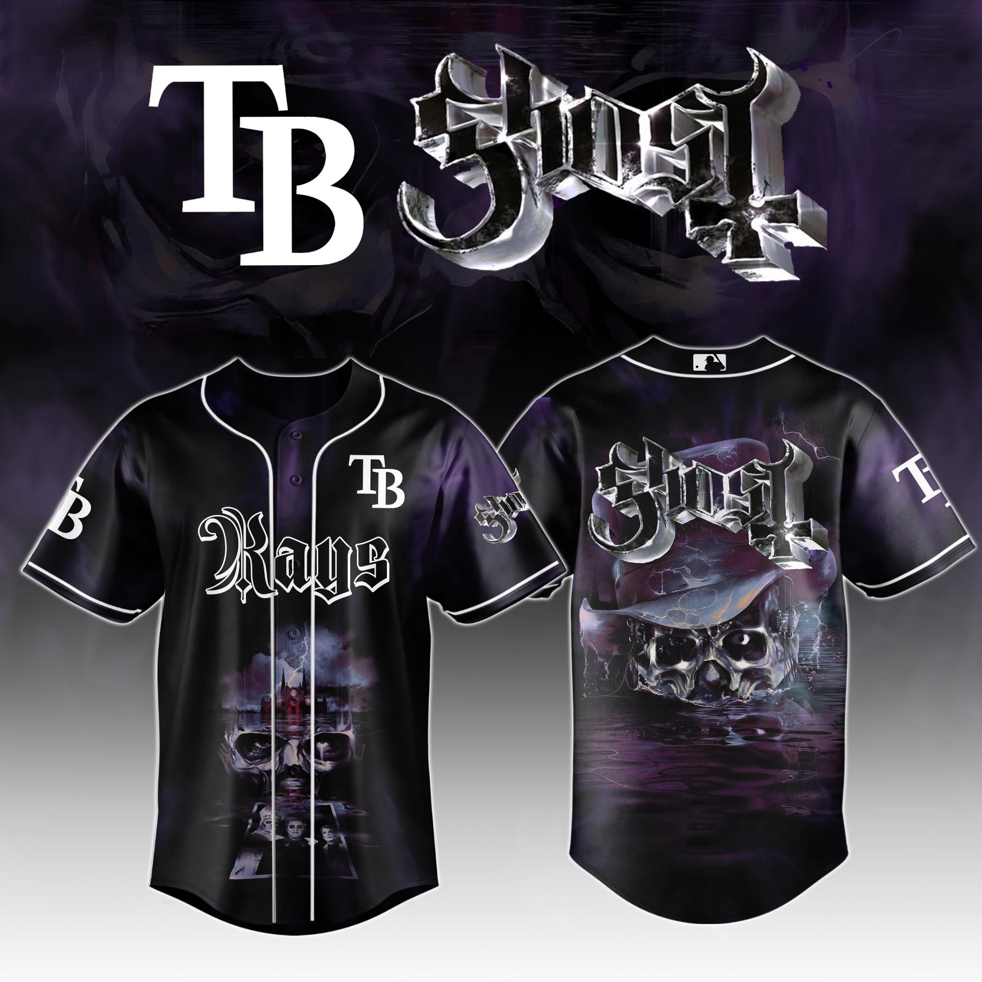 Tampa Bay Rays Mlb X Ghost Skeletour World Tour Baseball Jersey For Fans-1