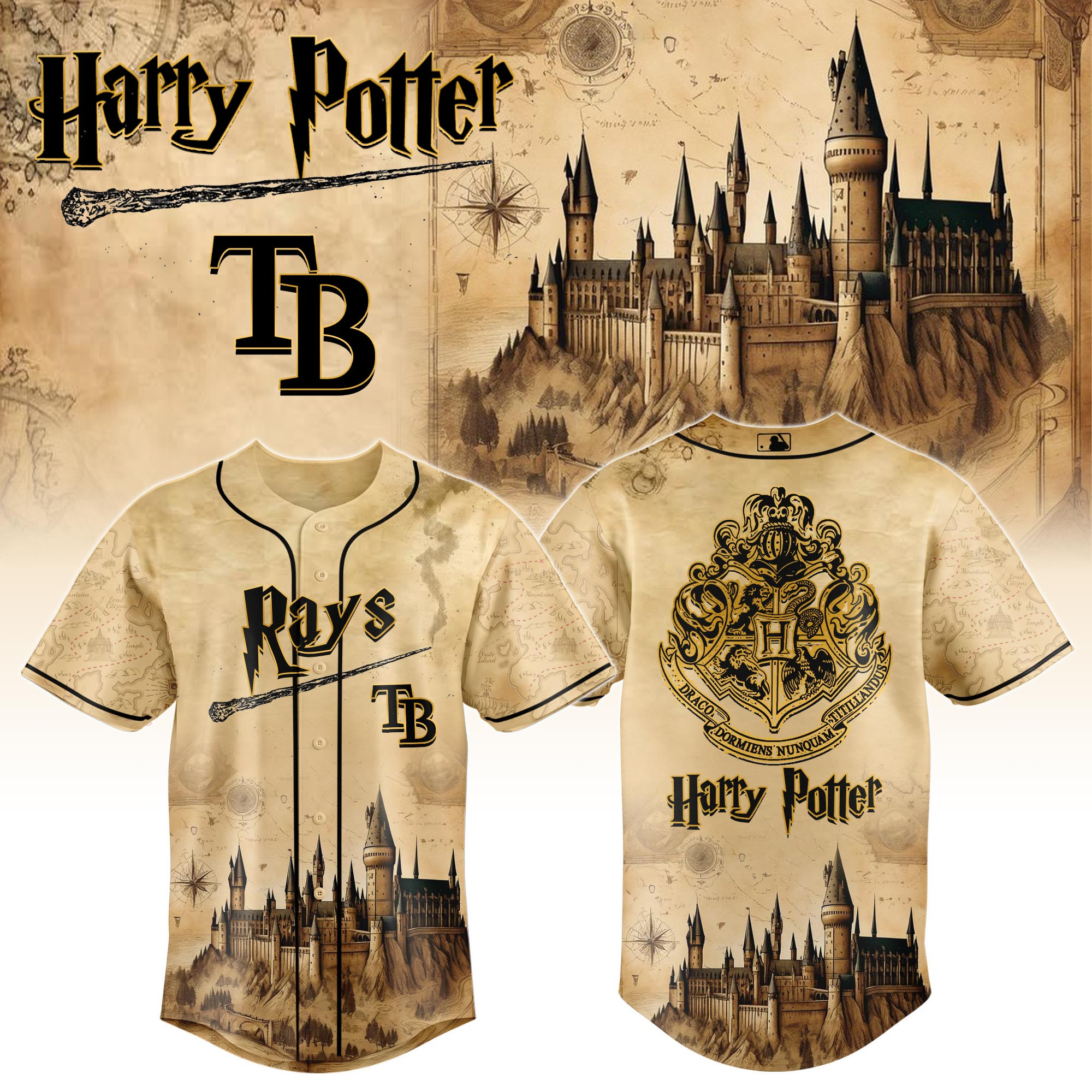 Tampa Bay Rays Mlb X Harry Potter Hogwarts Baseball Jersey For Fan-1