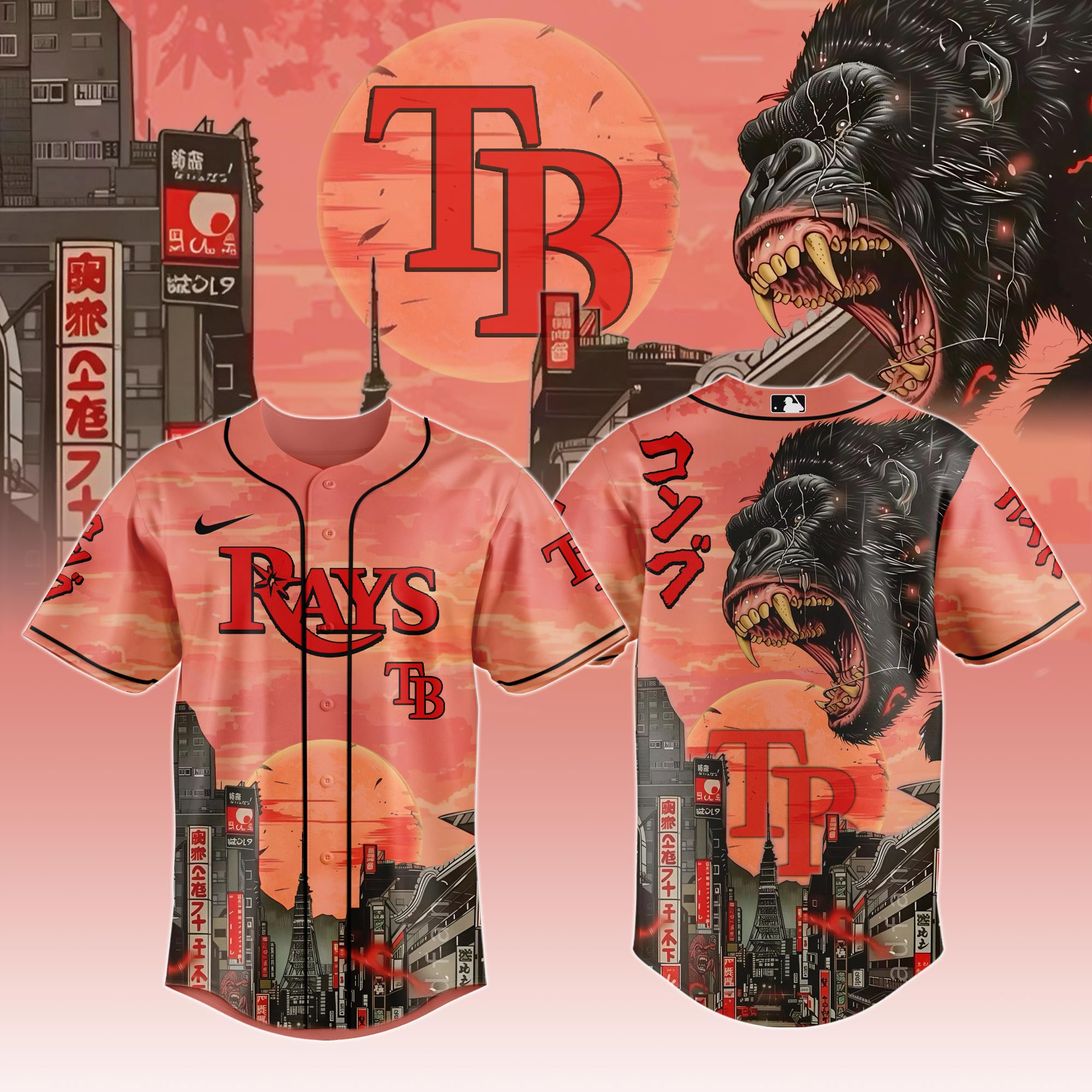 Tampa Bay Rays Mlb X Japanese Heritage Kong Baseball Jersey For Fans-1