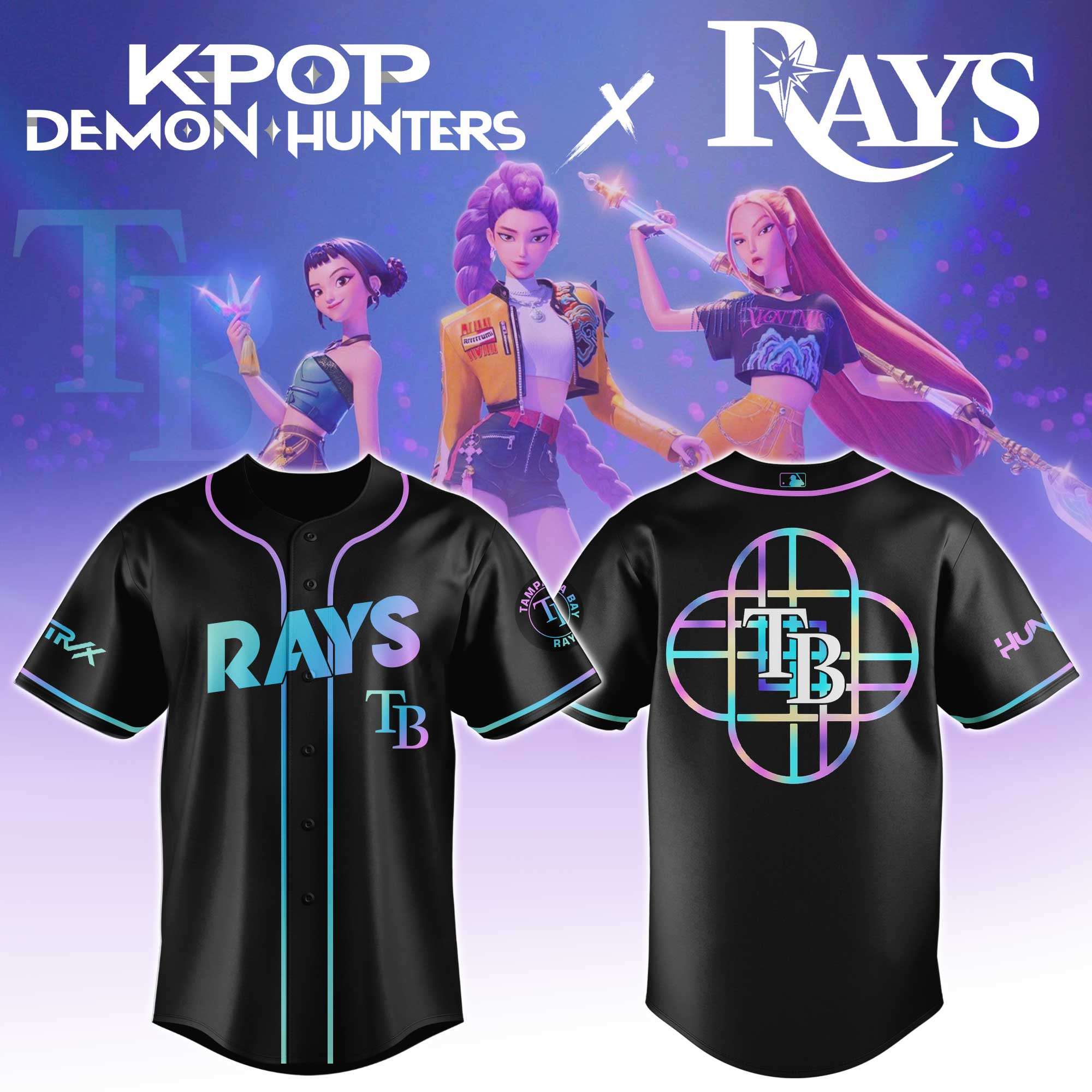 Tampa Bay Rays Mlb X Kpop Demon Hunters Baseball Jersey For Fans-1