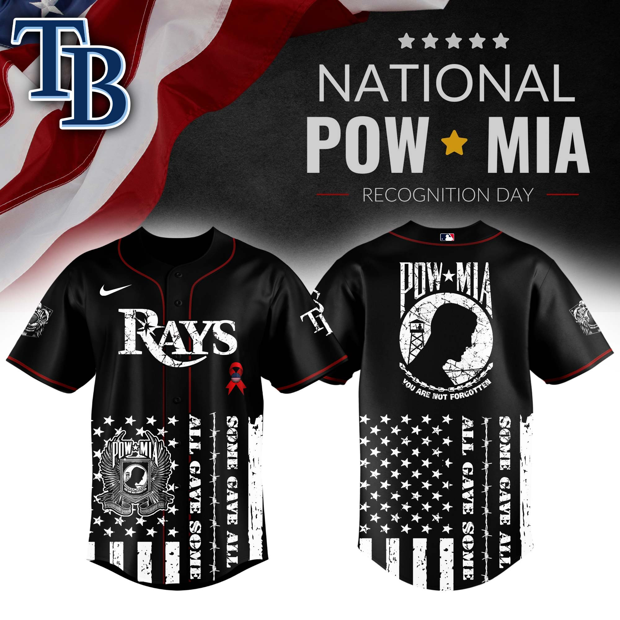 Tampa Bay Rays Mlb X National Powmia Recognition Day Baseball Jersey For Fans-1