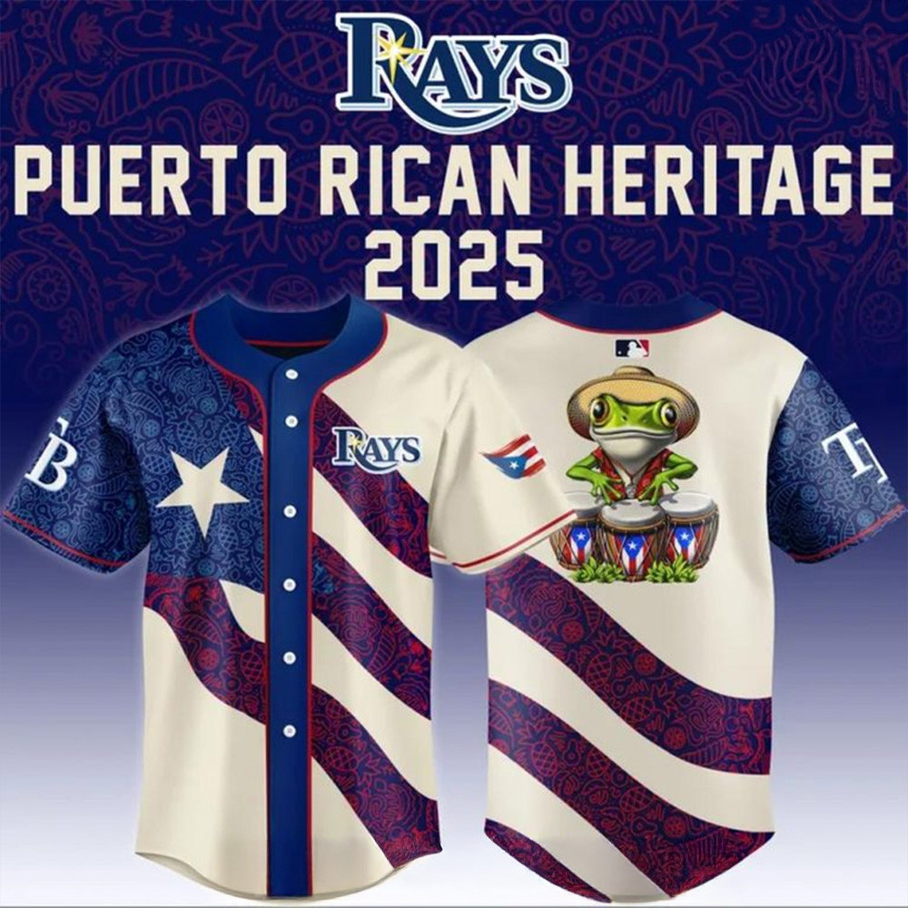 Tampa Bay Rays x Puerto Rican Heritage 2025 Special Jersey Tampa Bay Rays Merch Husband Gifts-1