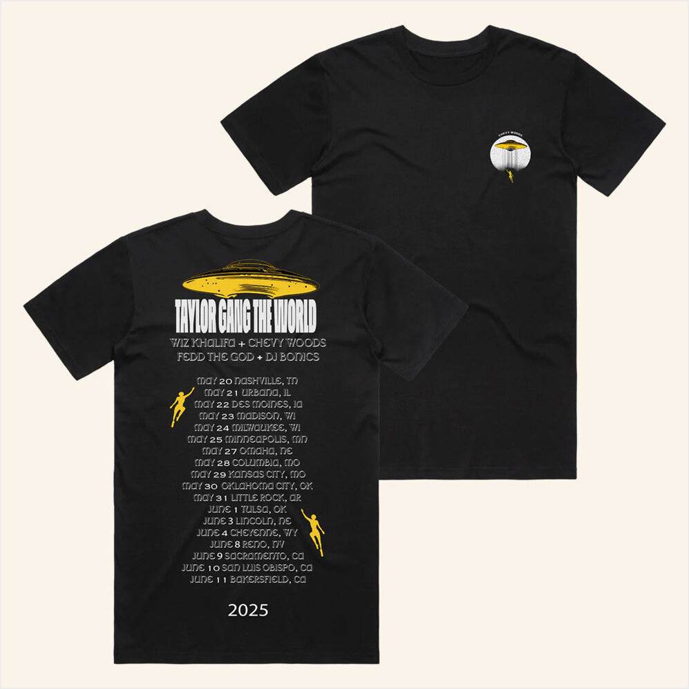 Taylor Gang Merch Chevy Woods TGTW Tour T-Shirt Gifts For Dudes Birthday Gifts For Best Friend-1