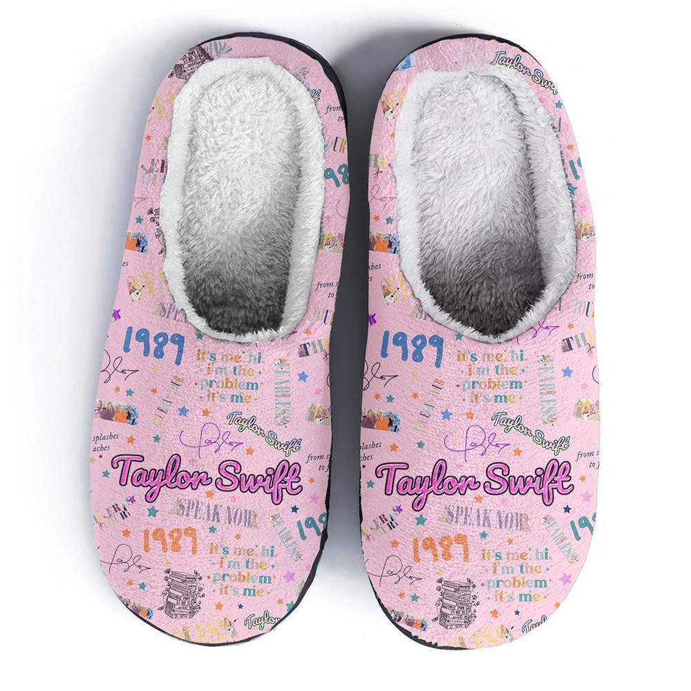 Taylor Swift All Hit Album It's Me Hi Im The Problem Its Me House Slippers Gifts For Swifties-1