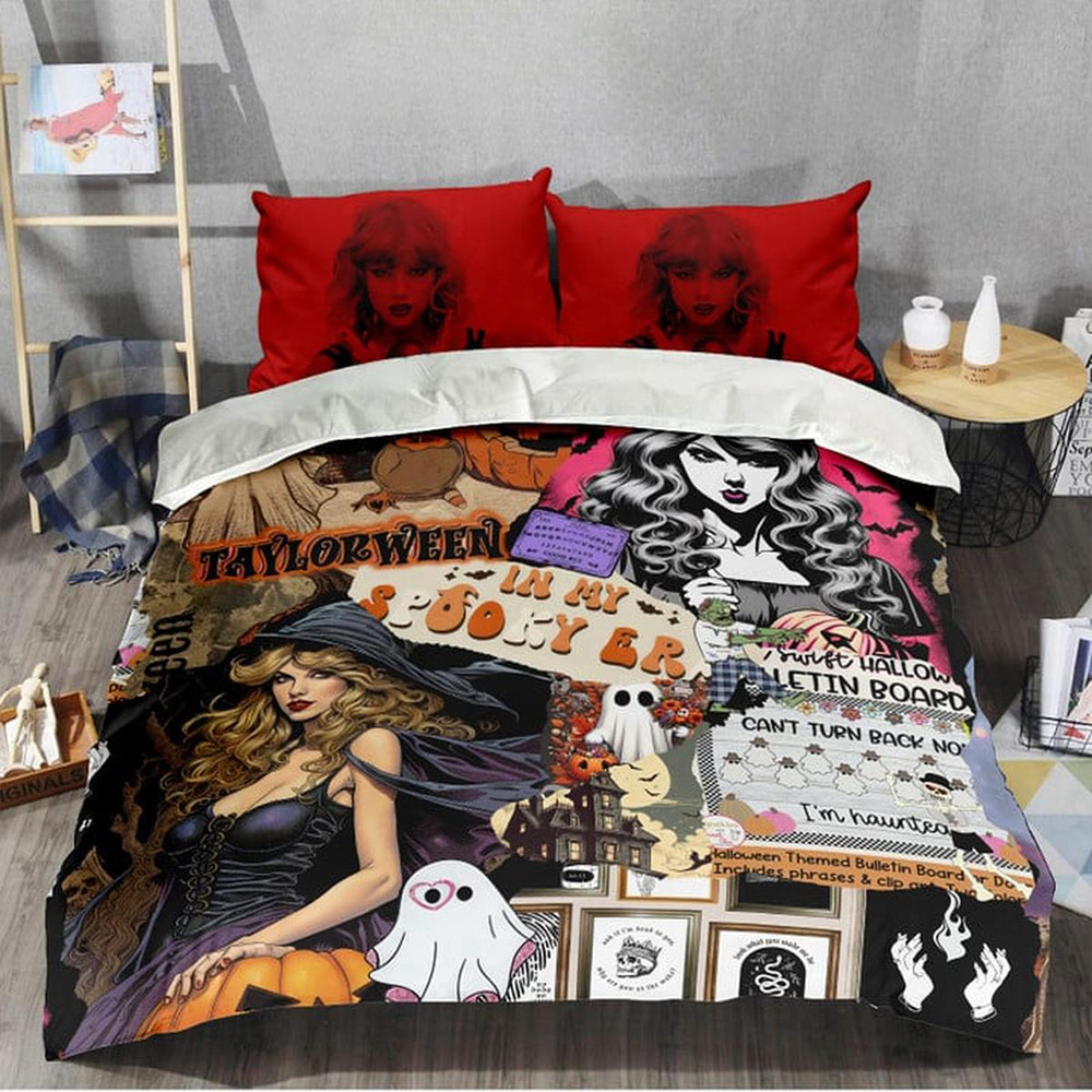 Taylor Swift I'm Haunted Can't Turn Back Now Bedding Set TTPD Merch Gifts For Swifties-1