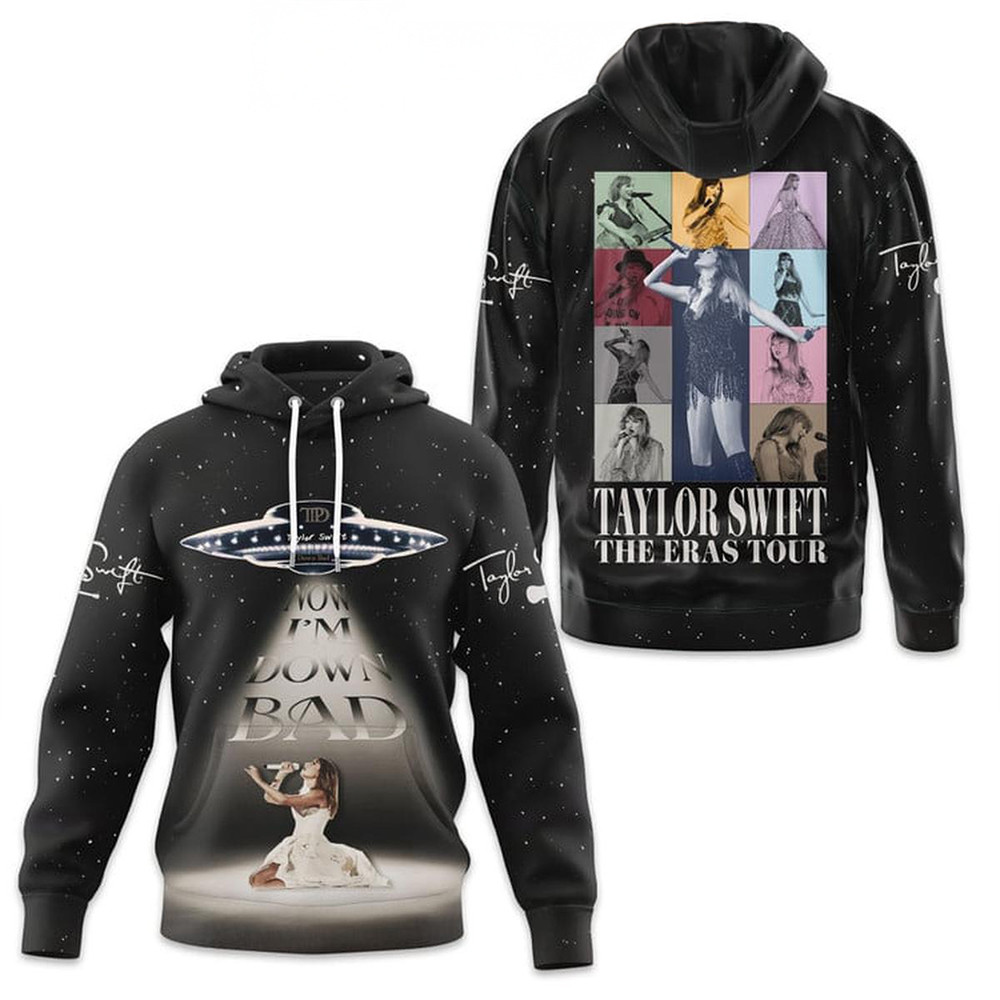Taylor Swift Now I'm Down Bad Crying In The Eras Tour Hoodie Gifts For Swifties-1