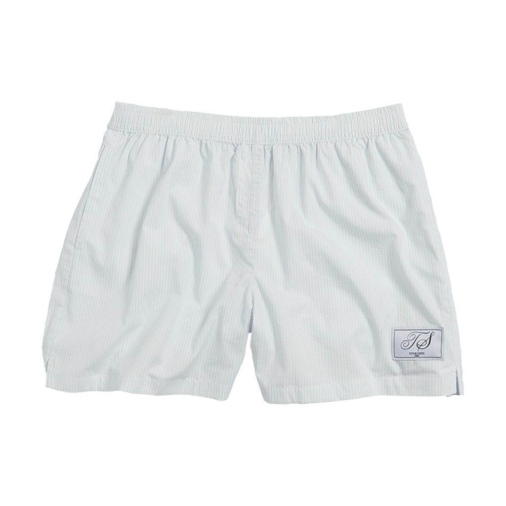 Taylor Swift Summer Merch 1989 Taylor's Version Blue Stripe Poplin Shorts Gifts For Swifties-1