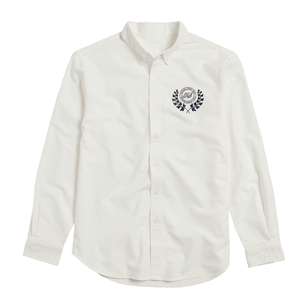 Taylor Swift Summer Merch Taylor Swift Crest White Button Up Shirt Long Sleeve Swifties Merch-1