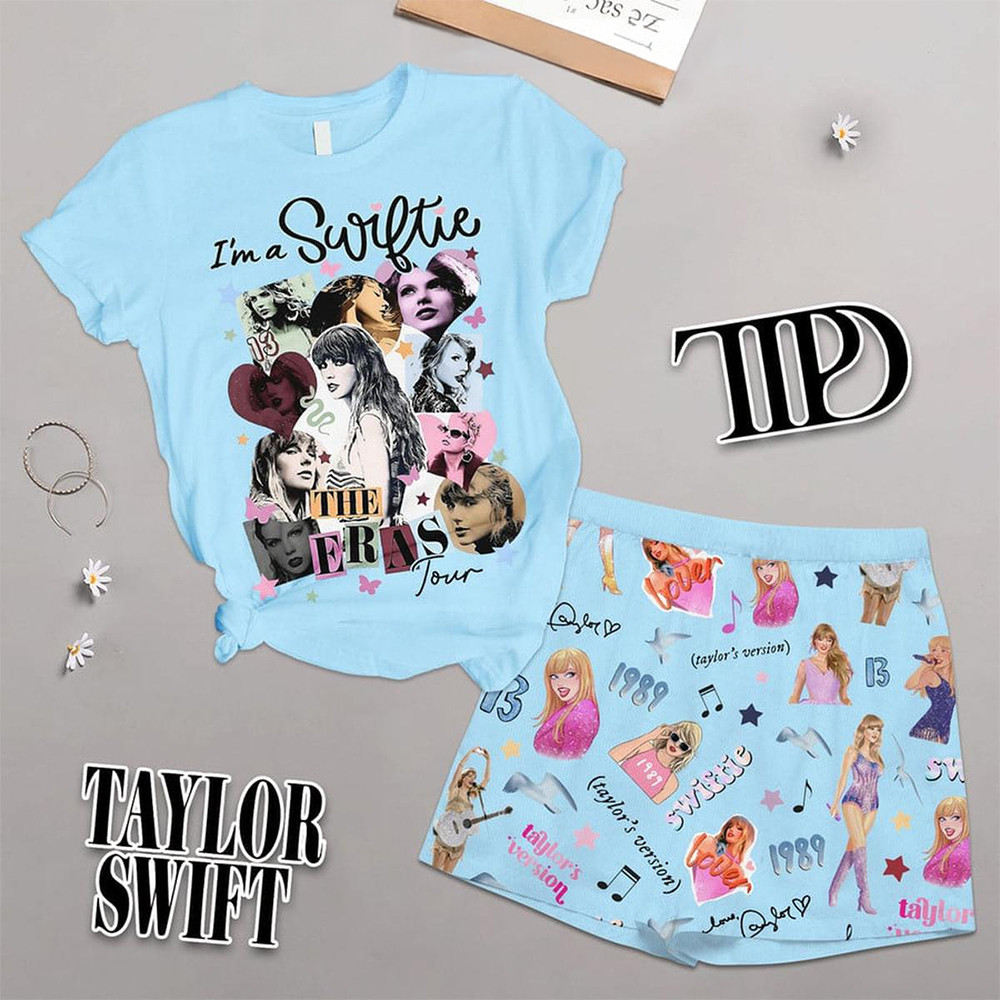 Taylor Swift TTPD I'm A Swiftie In The Eras Tour T-Shirt And Short Pants Set TTPD Merch-1