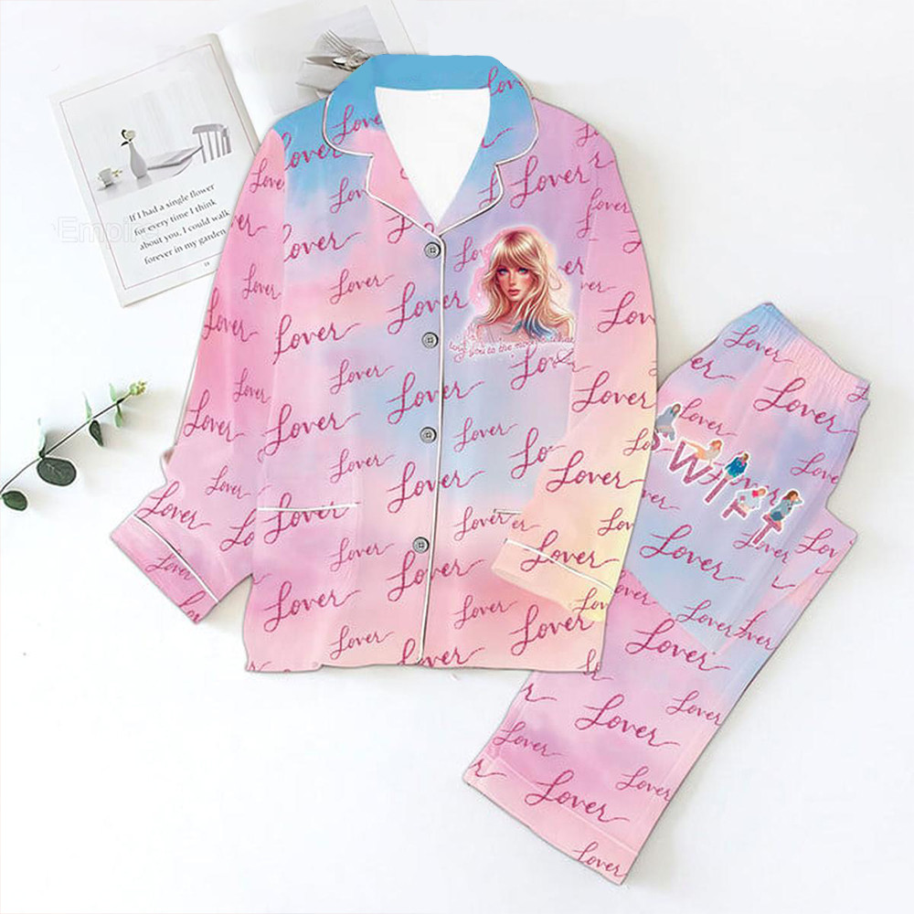 Taylor Swift The Eras Tour 2023 2024 Lover Polyester Pajamas Set Gifts For Swifties-1 Taylor Swift The Eras Tour 2023 2024 Lover Polyester Pajamas Set Gifts For Swifties-1