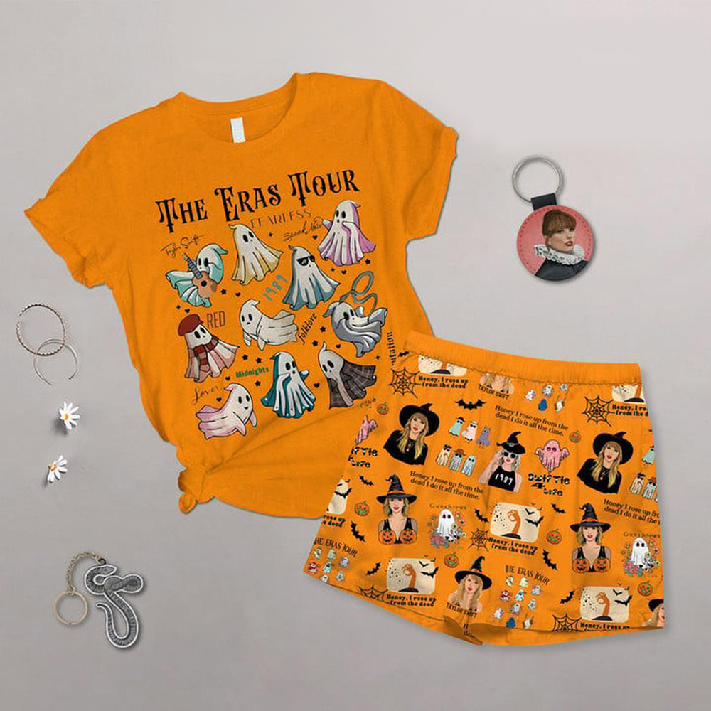 Taylor Swift The Eras Tour Halloween T-Shirt And Short Pants Set Swiftie Merch Halloween Gifts-1