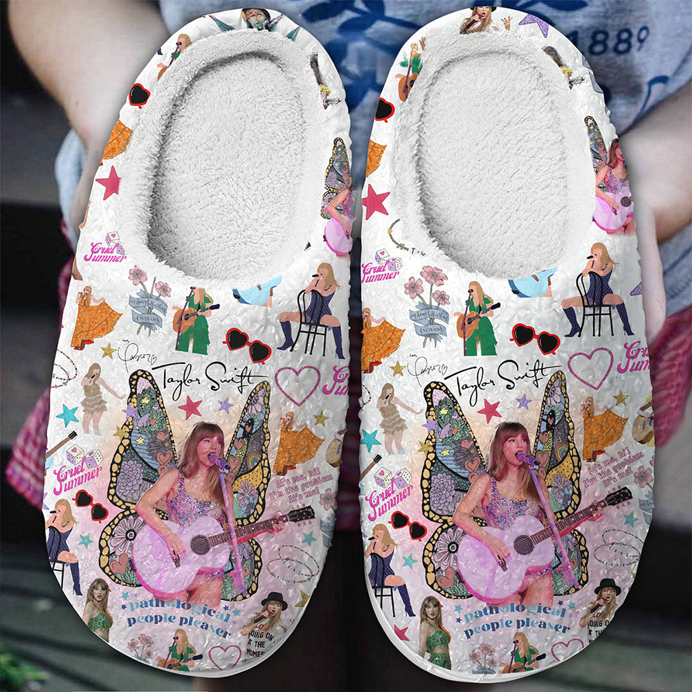 Taylor Swift The Eras Tour Pathological People Pleaser House Slippers Gifts For Taylor Fan-1