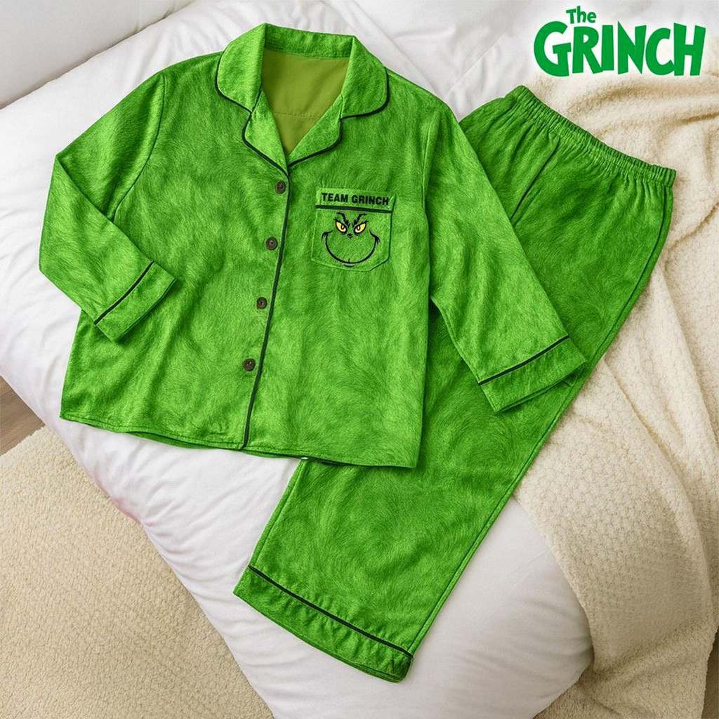 Team Grinch Christmas Pajamas Set The Grinch Merch Christmas Gifts For Mom-1