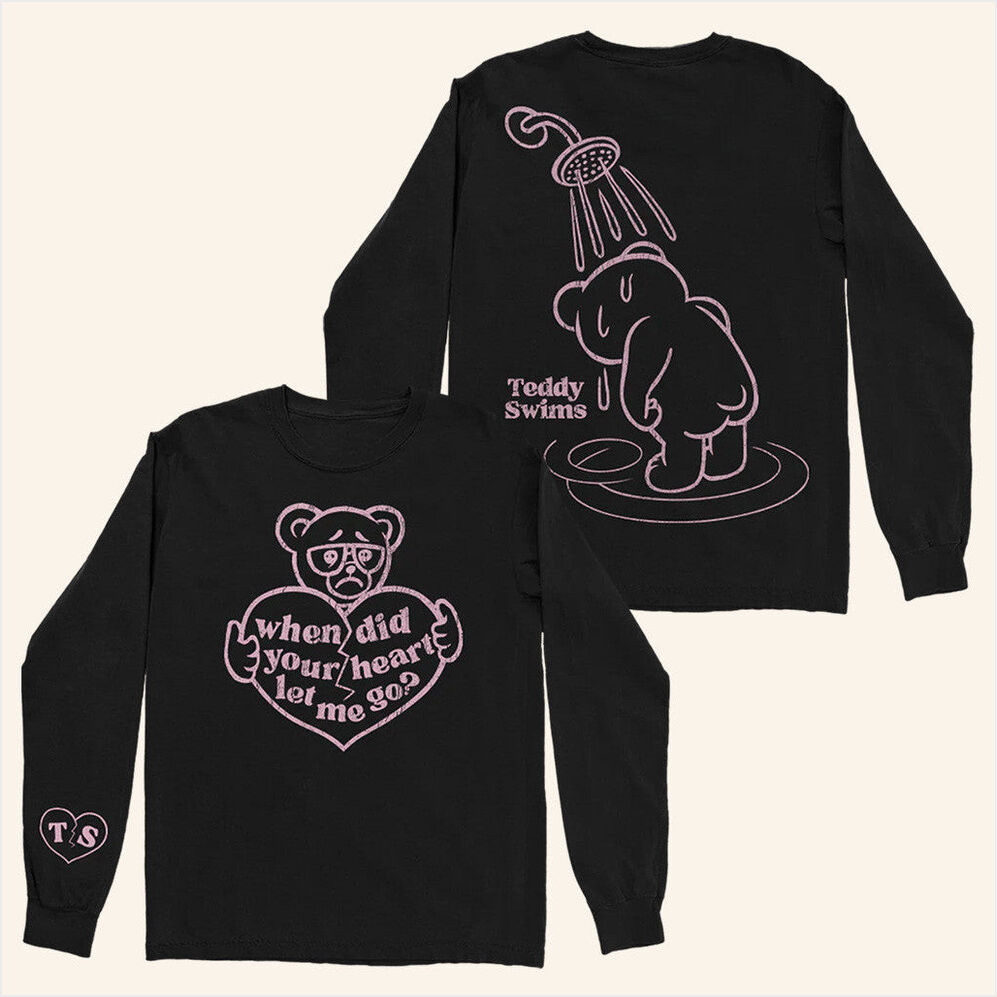 Teddy Swims Merch Broken Heart Long Sleeve Shirt Gifts For Friends Birthday Gifts For Sister-1