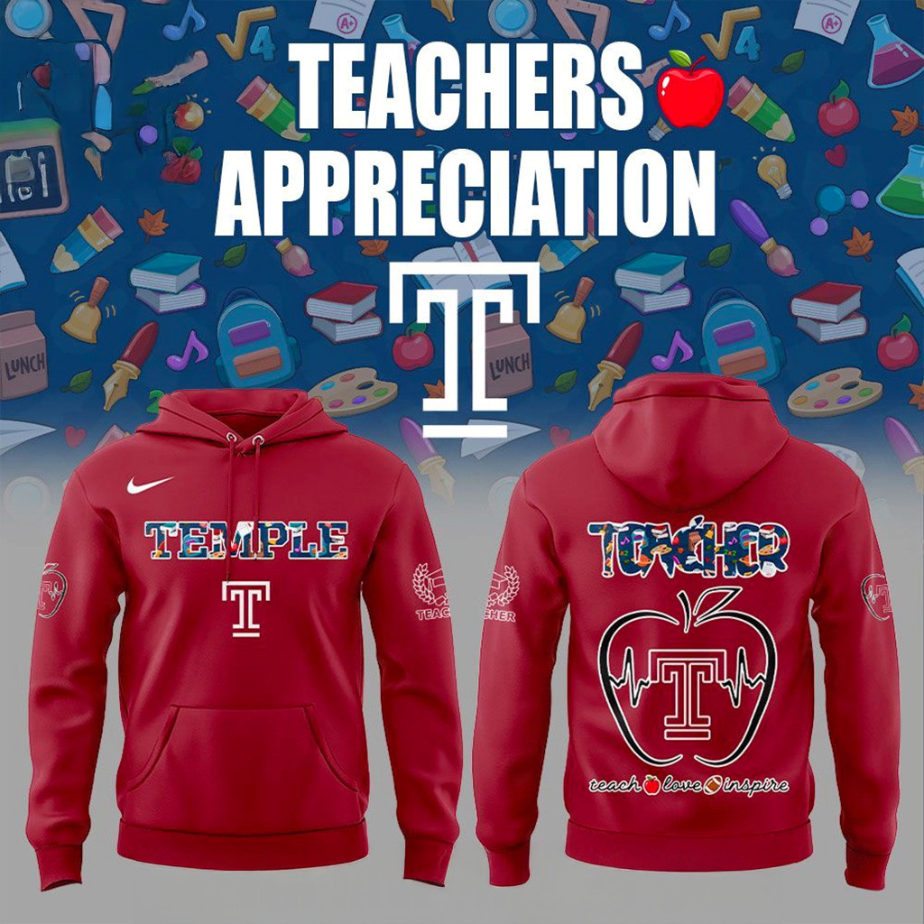 Temple Owls Teachers Appreciation 2025 Hoodie Owls Merch Christmas Gifts For Husband-1