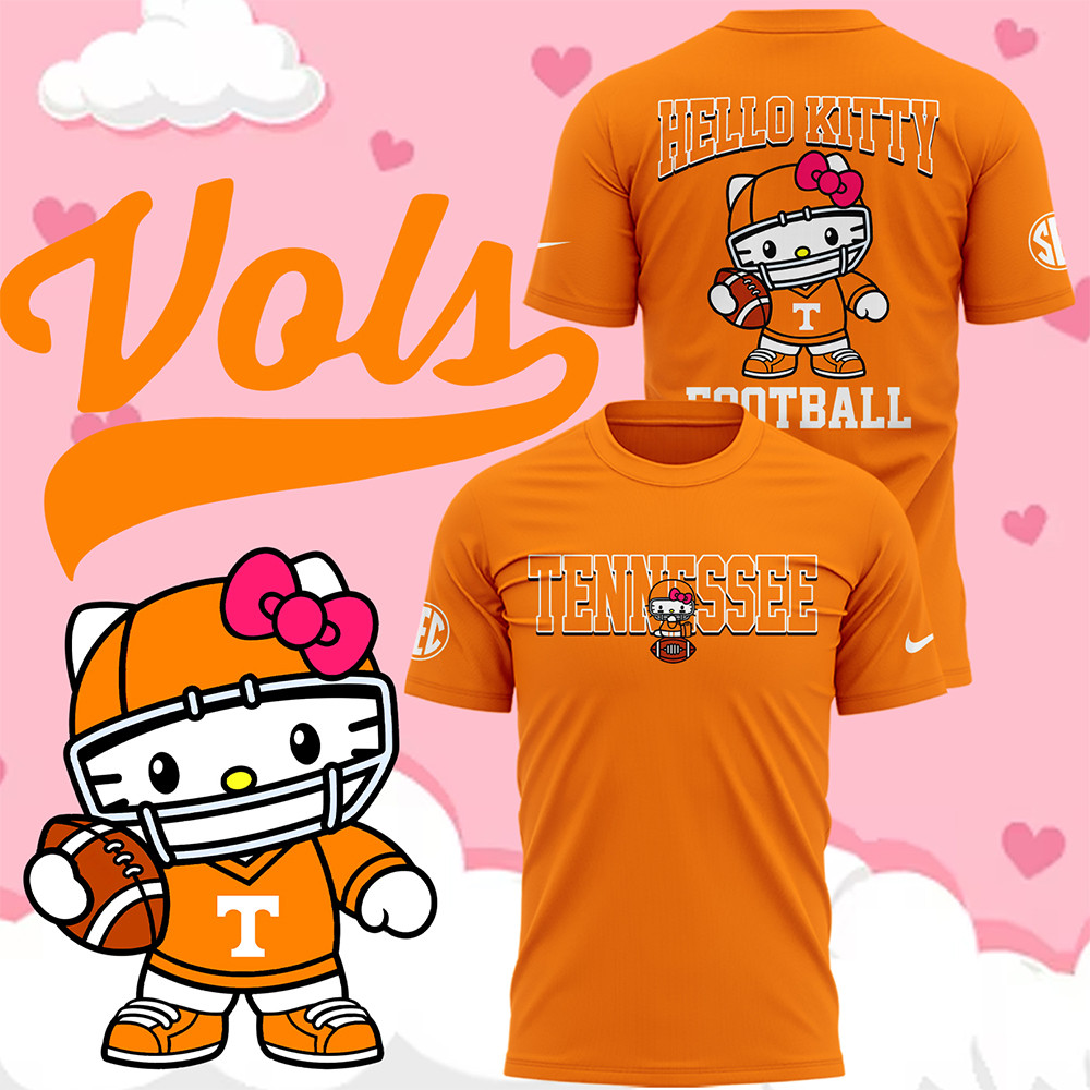Tennessee 2024 Limited Tennessee x Hello Kitty T-Shirt Unique Gifts For Baseball Fans-1
