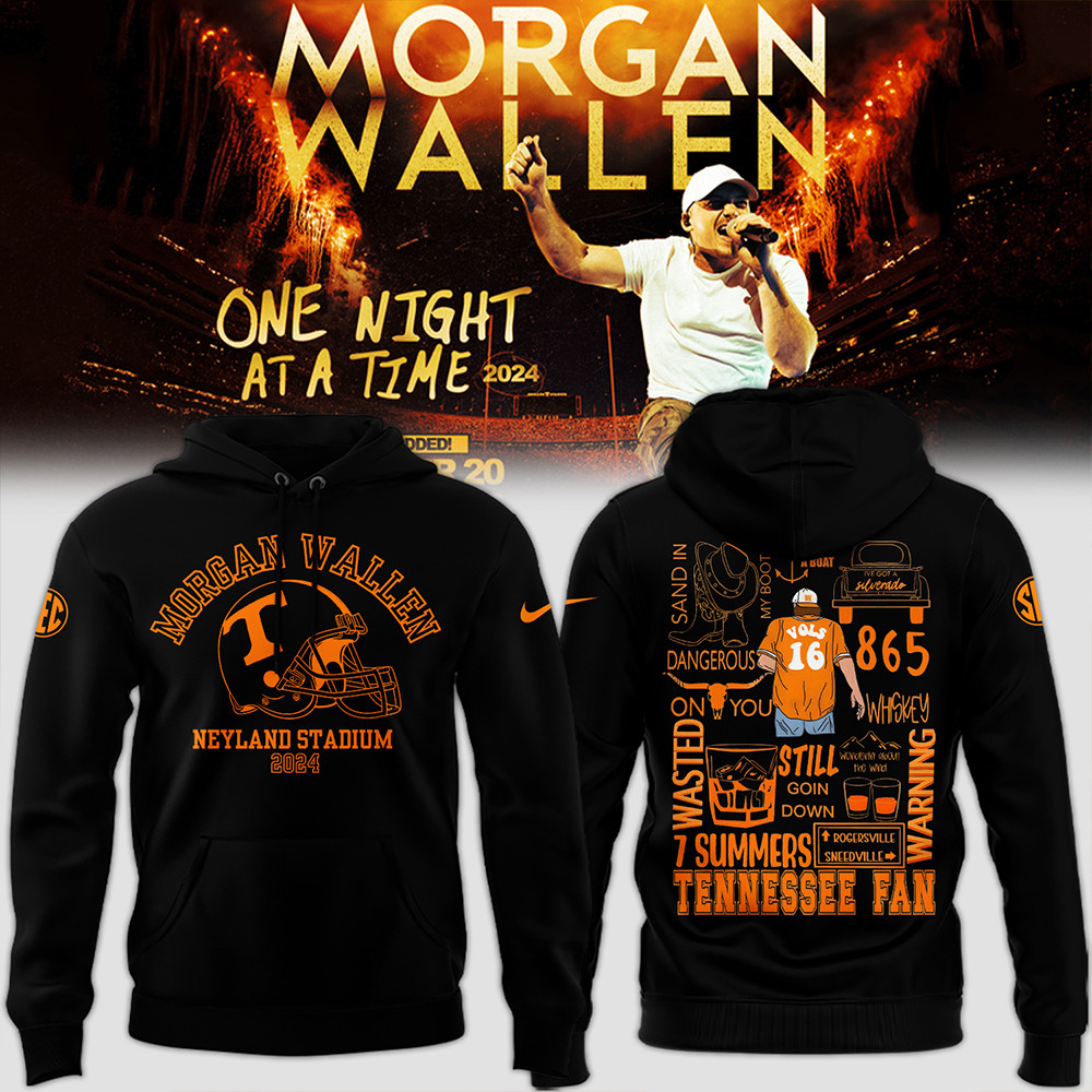 Tennessee 2024 Limited Tennessee x Morgan Wallen Black Hoodie Gifts For Him-1