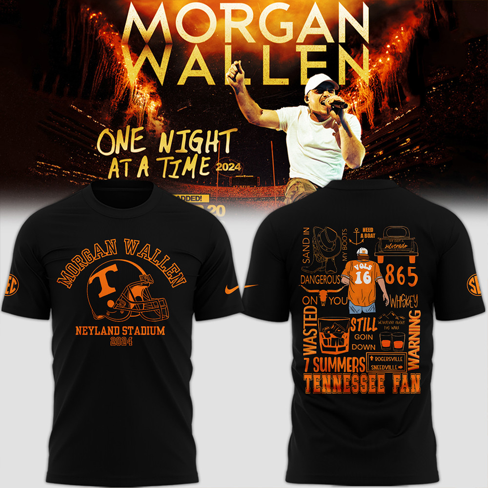 Tennessee 2024 Limited Tennessee x Morgan Wallen Black Shirt Husband Gifts-1