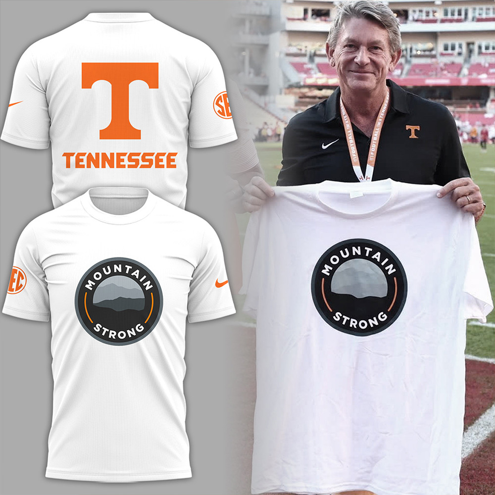 Tennessee SEC Limited Edition 'Mountain Strong' White T-Shirt Gifts For Fans-1
