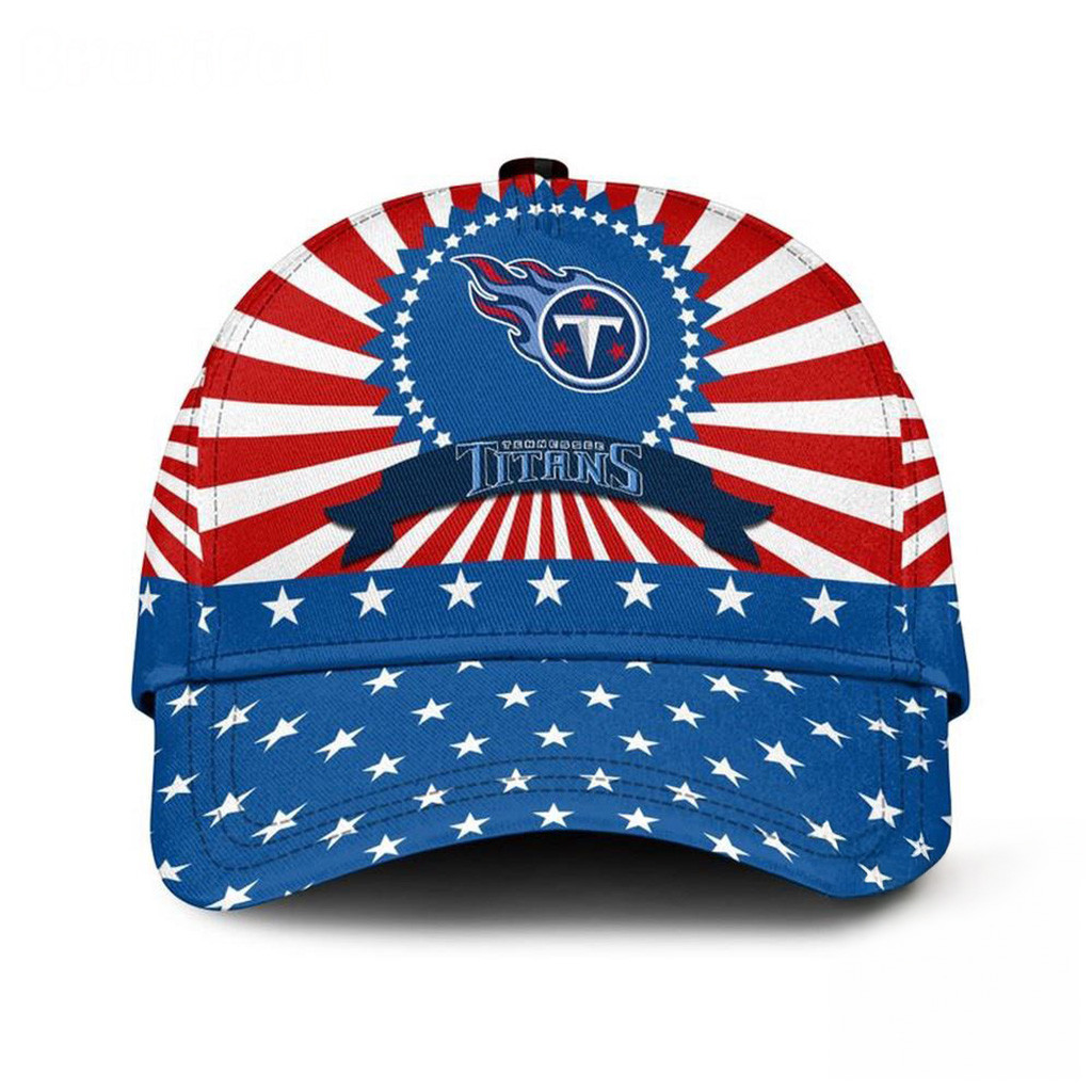 Tennessee Titans American Flag Pattern Independence Day Hat Tennessee Titans Merch Dad Gifts-1