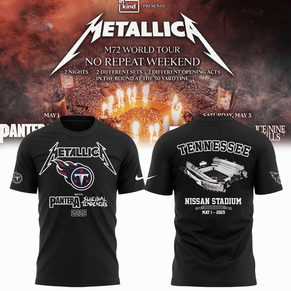 Tennessee Titans x Metallica M72 World Tour T-Shirt Metallica Tennessee Titans Merch Dad Gifts-1