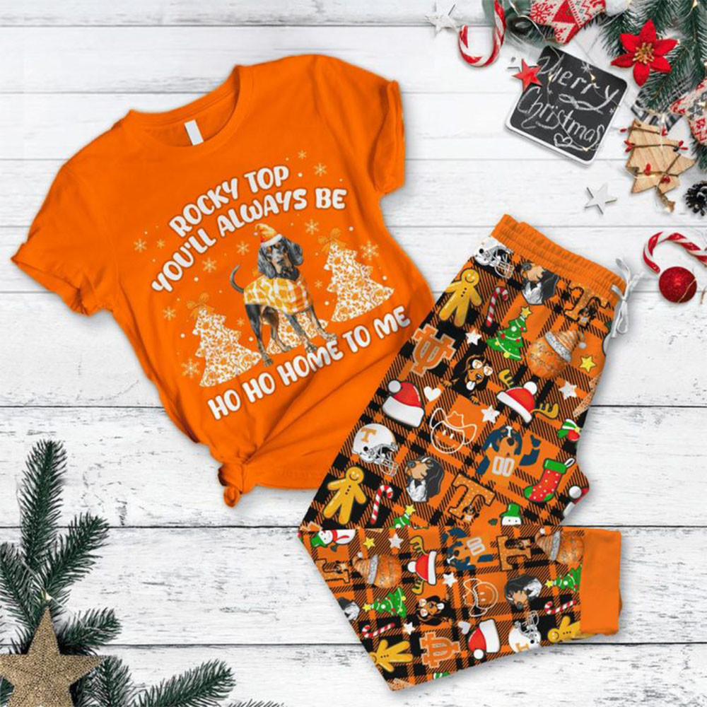 Tennessee Vols Rocky Top You'll Always Be Home To Me Christmas Pajamas Set Football Fans Gifts-1