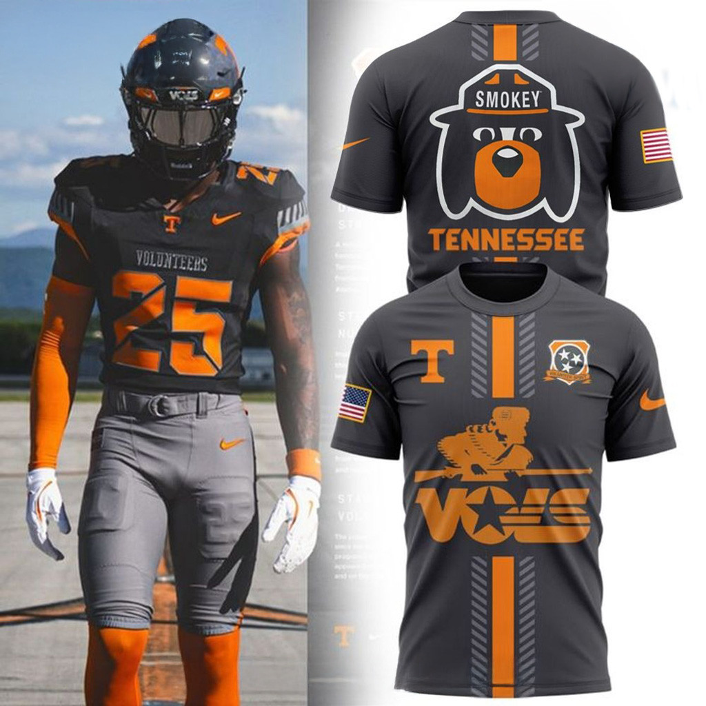 Tennessee Volunteers A Smokey Grey Football T-Shirt 2025 Tennessee Volunteers Merch Men's-1