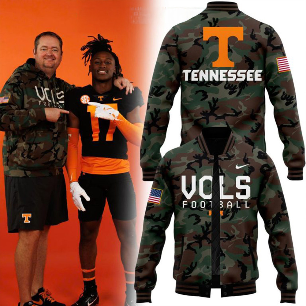 Tennessee Volunteers Football 2024 Salute To Service Baseball Jacket Gifts For Football Fan-1