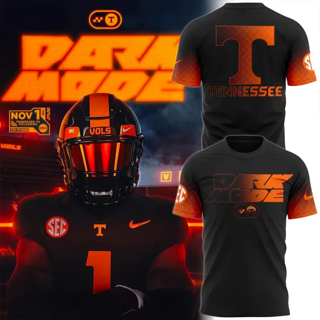 Tennessee Volunteers Football Dark Mode Special T-Shirt 2025 Volunteers Merch Gifts For Fans-1