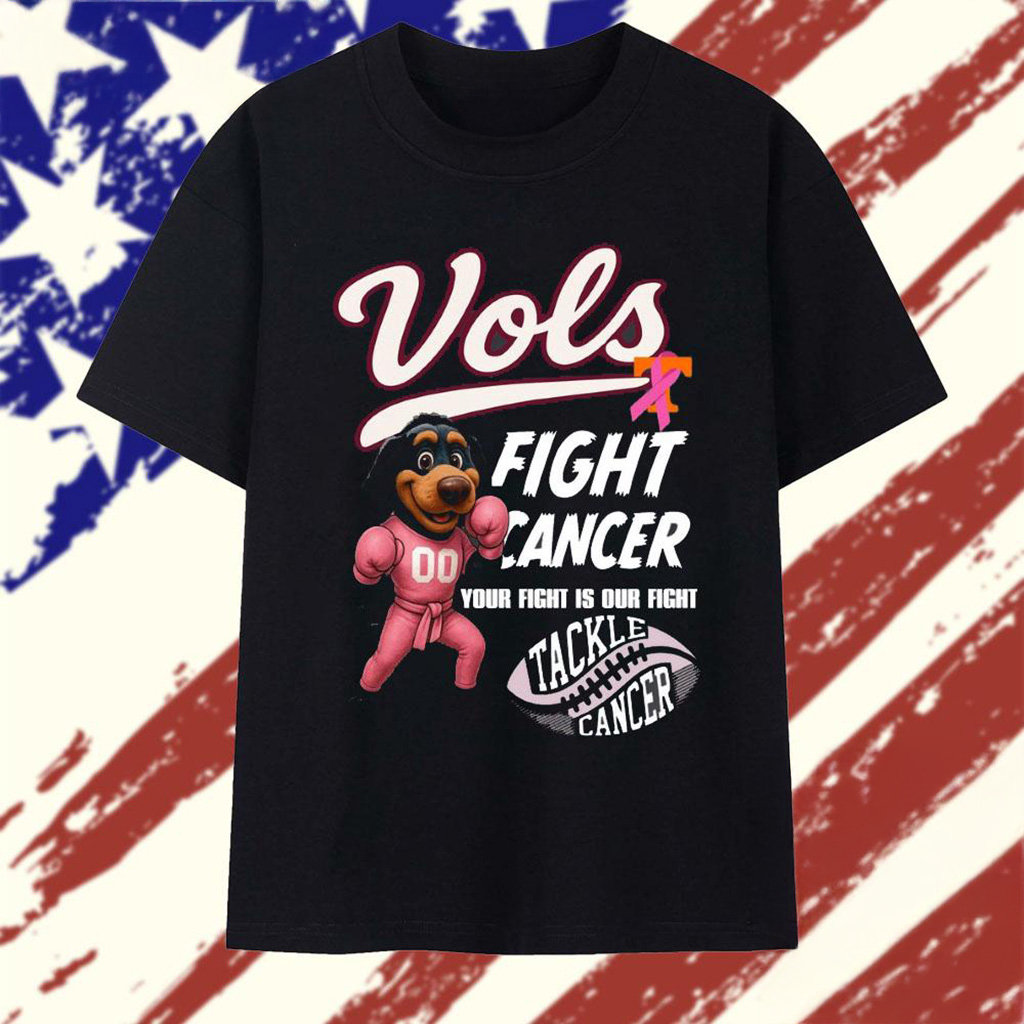 Tennessee Volunteers Football Your Fight Is Our Fight Tackle Cancer Shirt Fan Merch-1