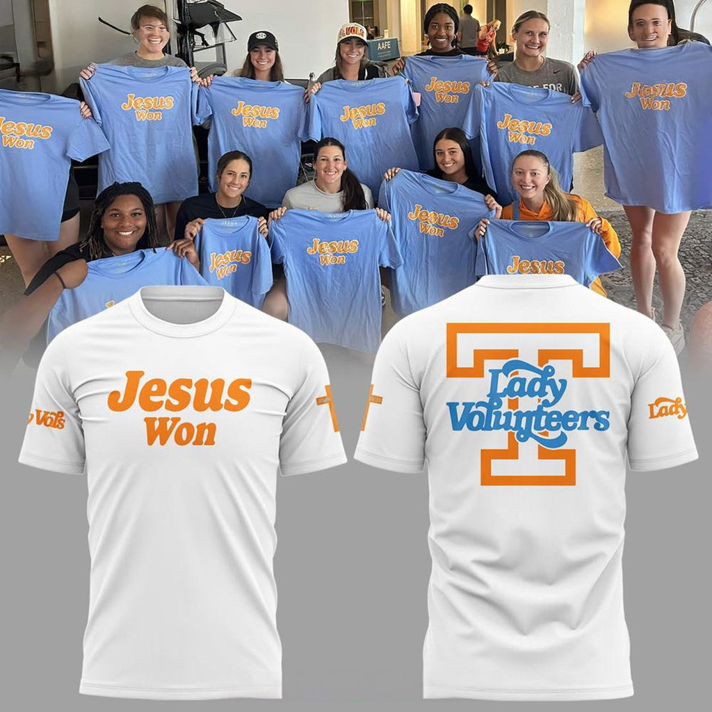 Tennessee Volunteers Jesus Won 2025 White T-Shirt Tennessee Volunteers Merch Fans Gifts-1