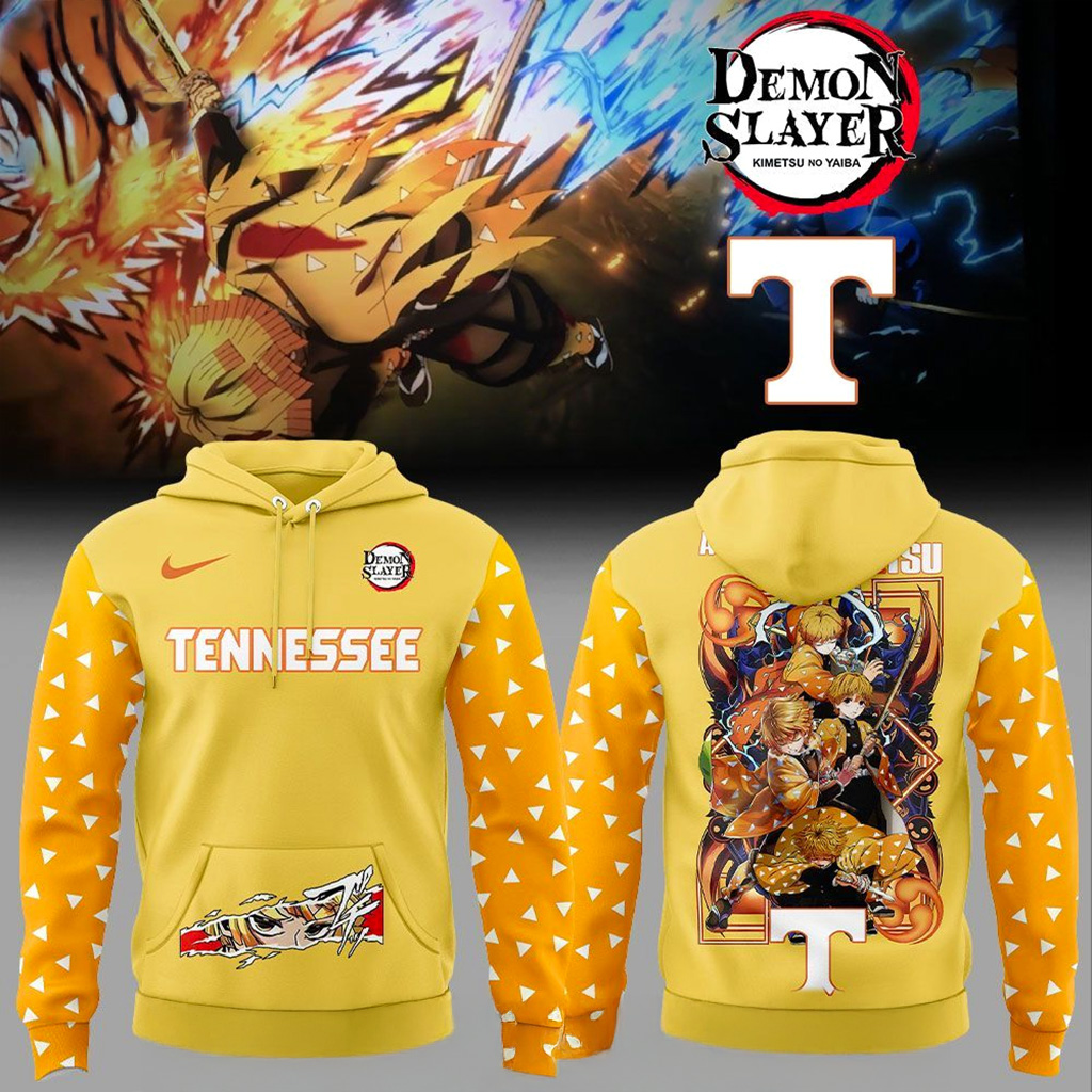 Tennessee Volunteers X Demon Slayer Agatsuma Zenitsu Hoodie Volunteers Merch Gifts For Friends-1