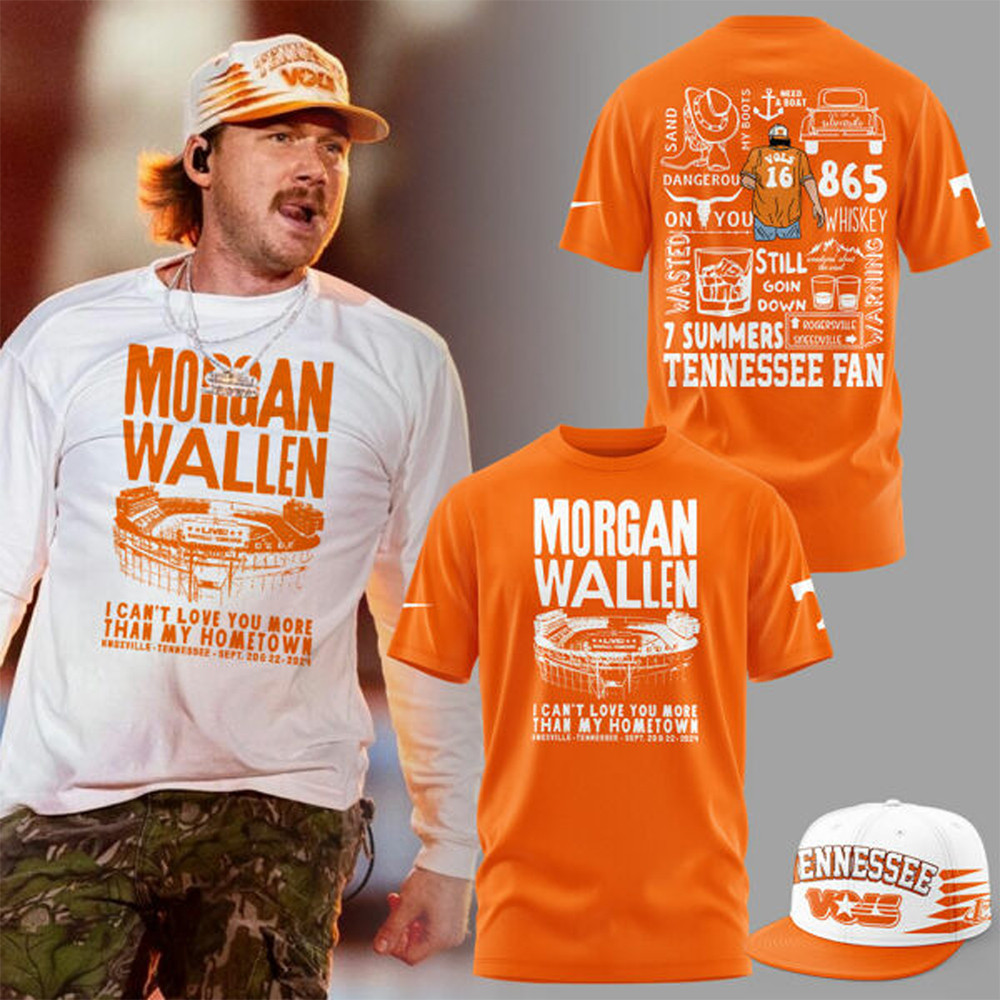 Tennessee x Morgan Wallen Orange T-Shirt Presents For Baseball Fans-1