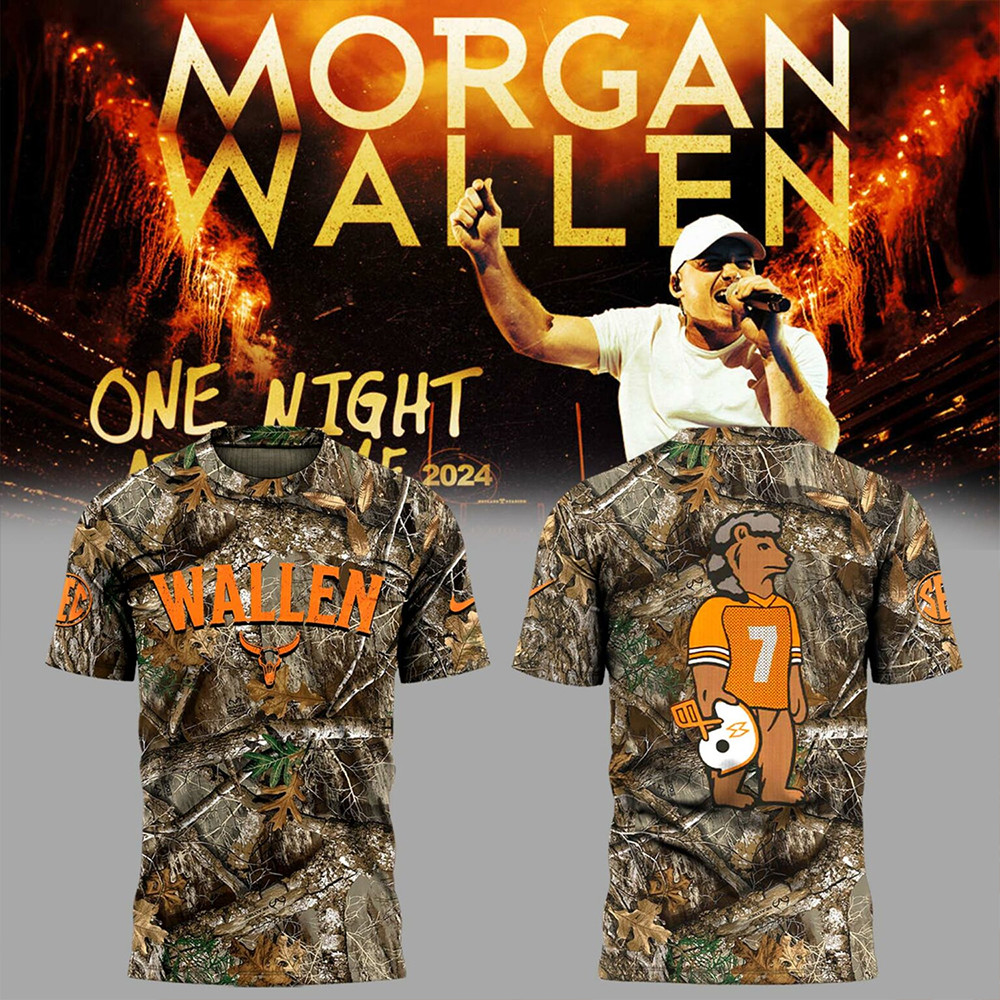 Tennessee x Morgan Wallen Realtree Camo T-Shirt Football Gifts For Men-1