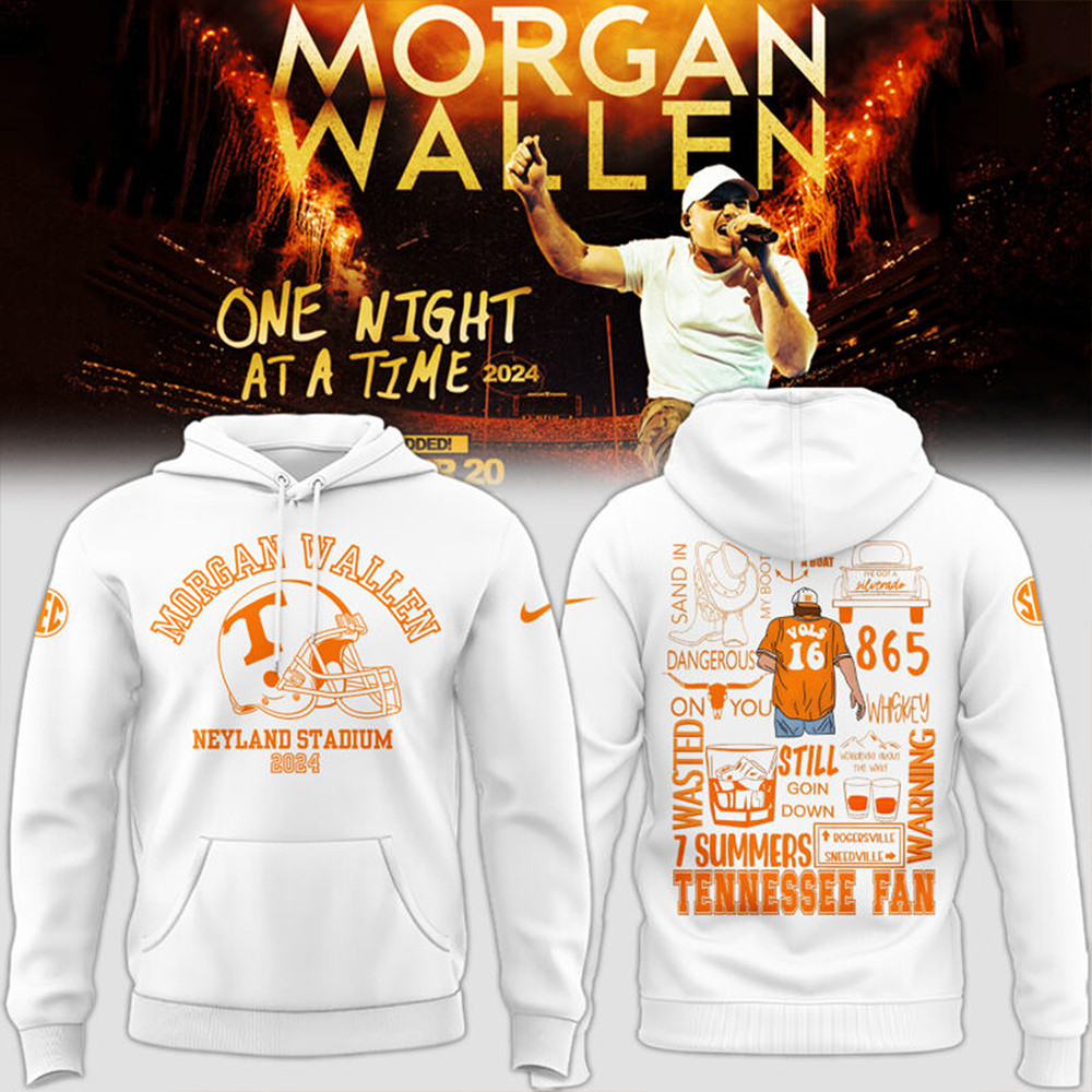 Tennessee x Morgan Wallen White Hoodie Best Gifts For Dad-1