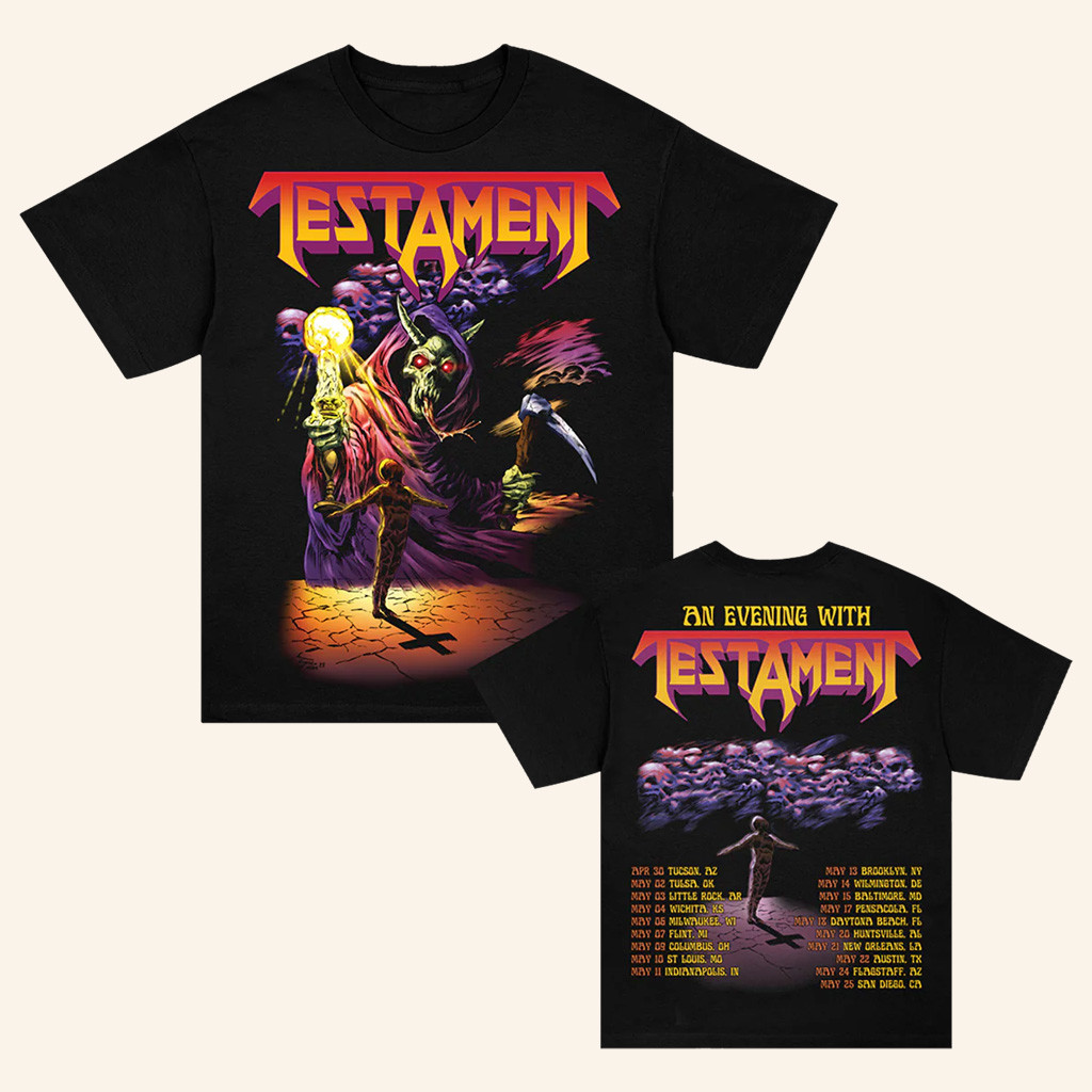 Testamentlegions Merch An Evening With 2025 Tour Black T-Shirt Presents For Boyfriend-1