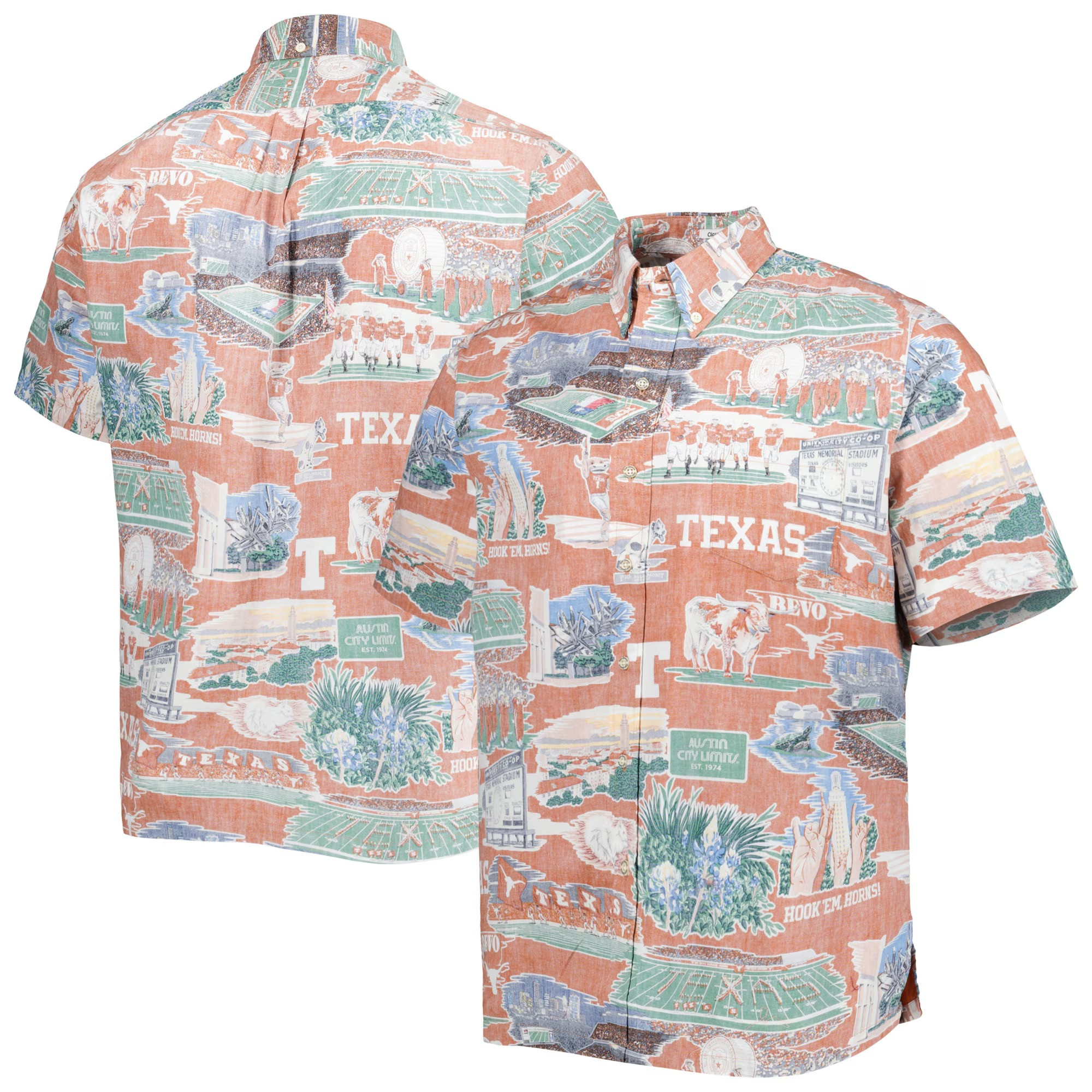 Texas Longhorns Hawaiian Shirt NCAA Aloha Shirt Great Father's Day Presents For Football Fan-1