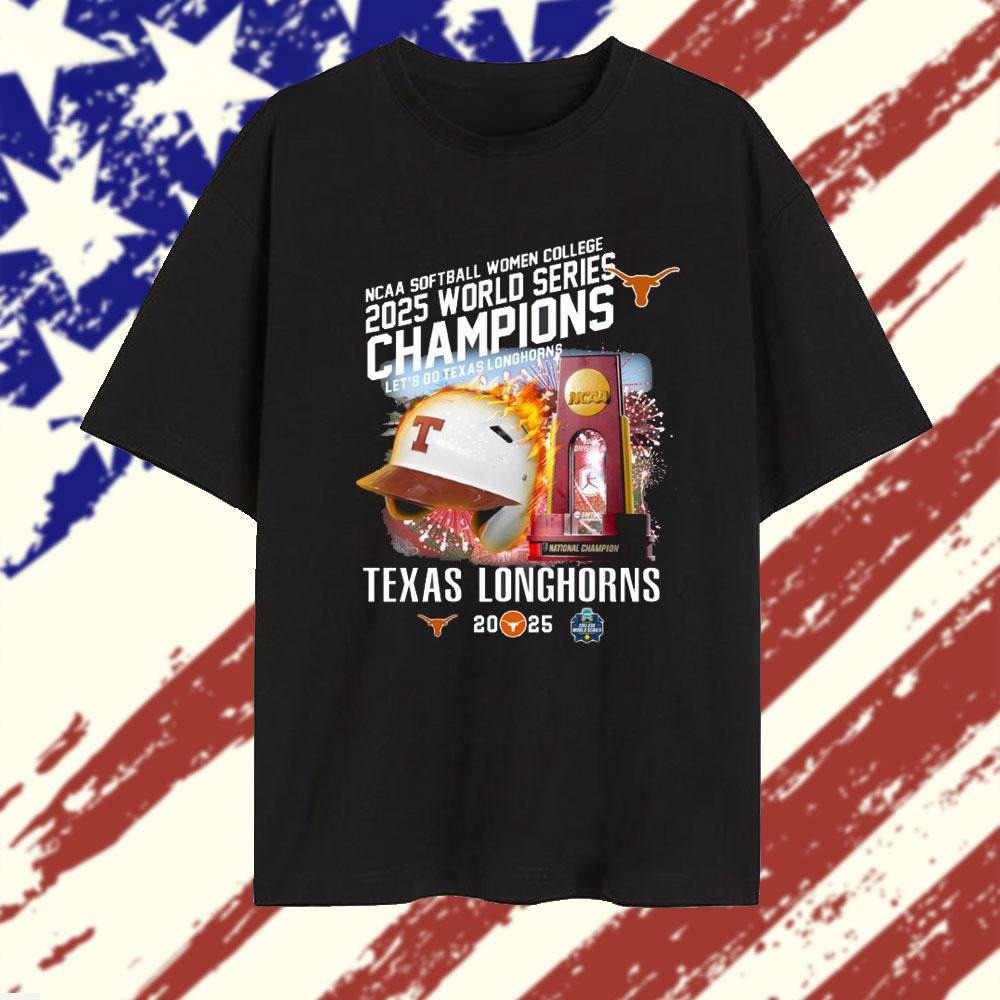 Texas Longhorns NCAA Softball Women's College 2025 World Series Champions T-Shirt Mom Gifts-1