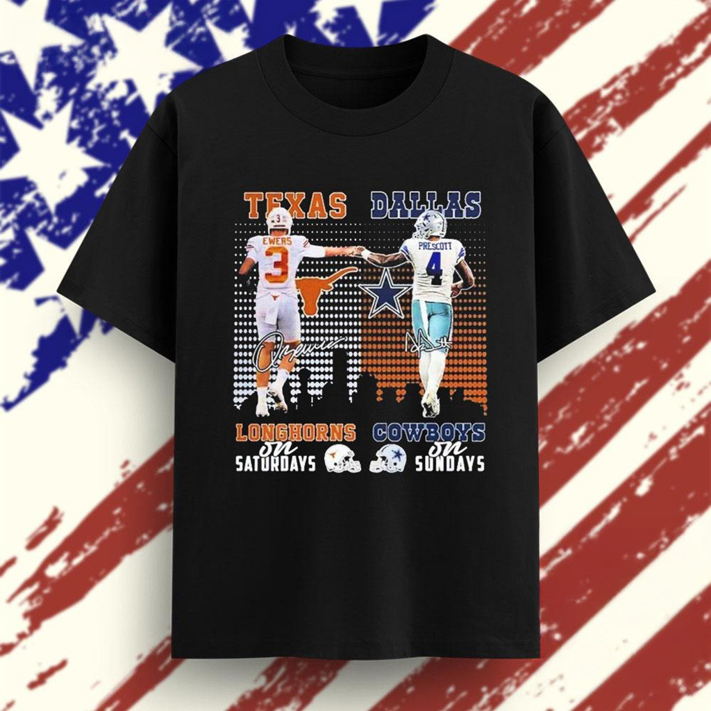 Texas Longhorns On Saturday X Dallas Cowboys On Sundays Signature Shirt-1 Texas Longhorns On Saturday X Dallas Cowboys On Sundays Signature Shirt-1