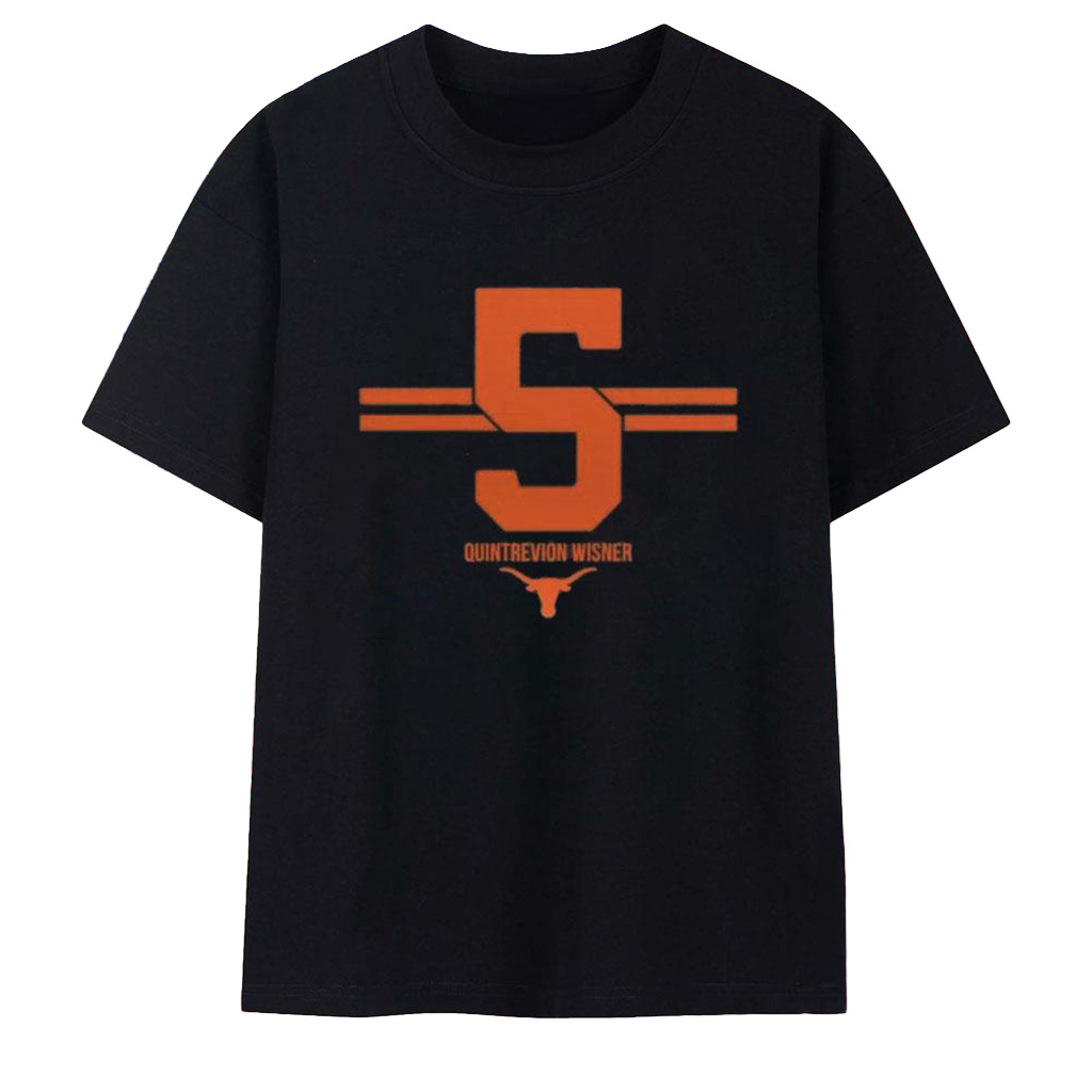 Texas Longhorns Quintrevion Wisner 5 NumberStripe T-Shirt Texas Longhorns Merch Fans Gifts-1