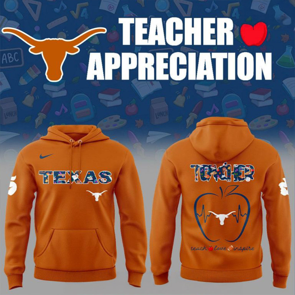 Texas Longhorns Teacher Appreciation 2025 Special Orange Hoodie Texas Longhorns Merch Gifts-1