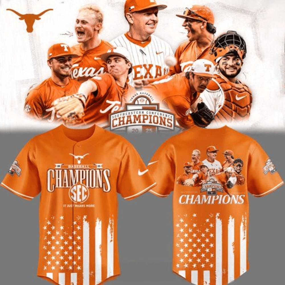 Texas Longhorns Tournament Champions 2025 Orange Baseball Jersey Texas Longhorns Merch-1 Texas Longhorns Tournament Champions 2025 Orange Baseball Jersey Texas Longhorns Merch-1